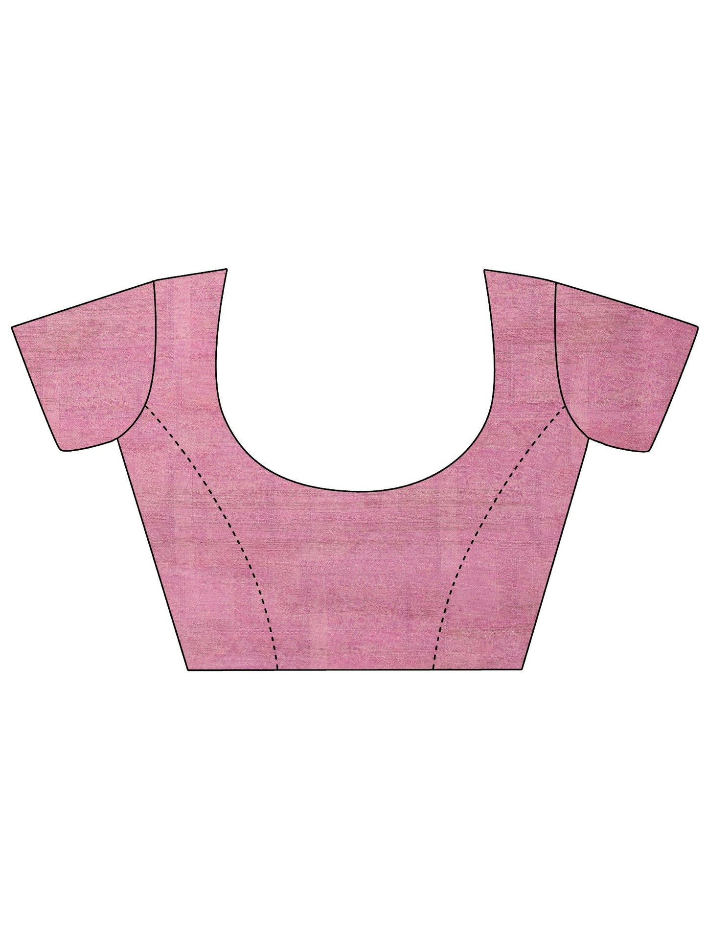 Pink Printed Silk Blend Saree With Unstitched Blouse Piece