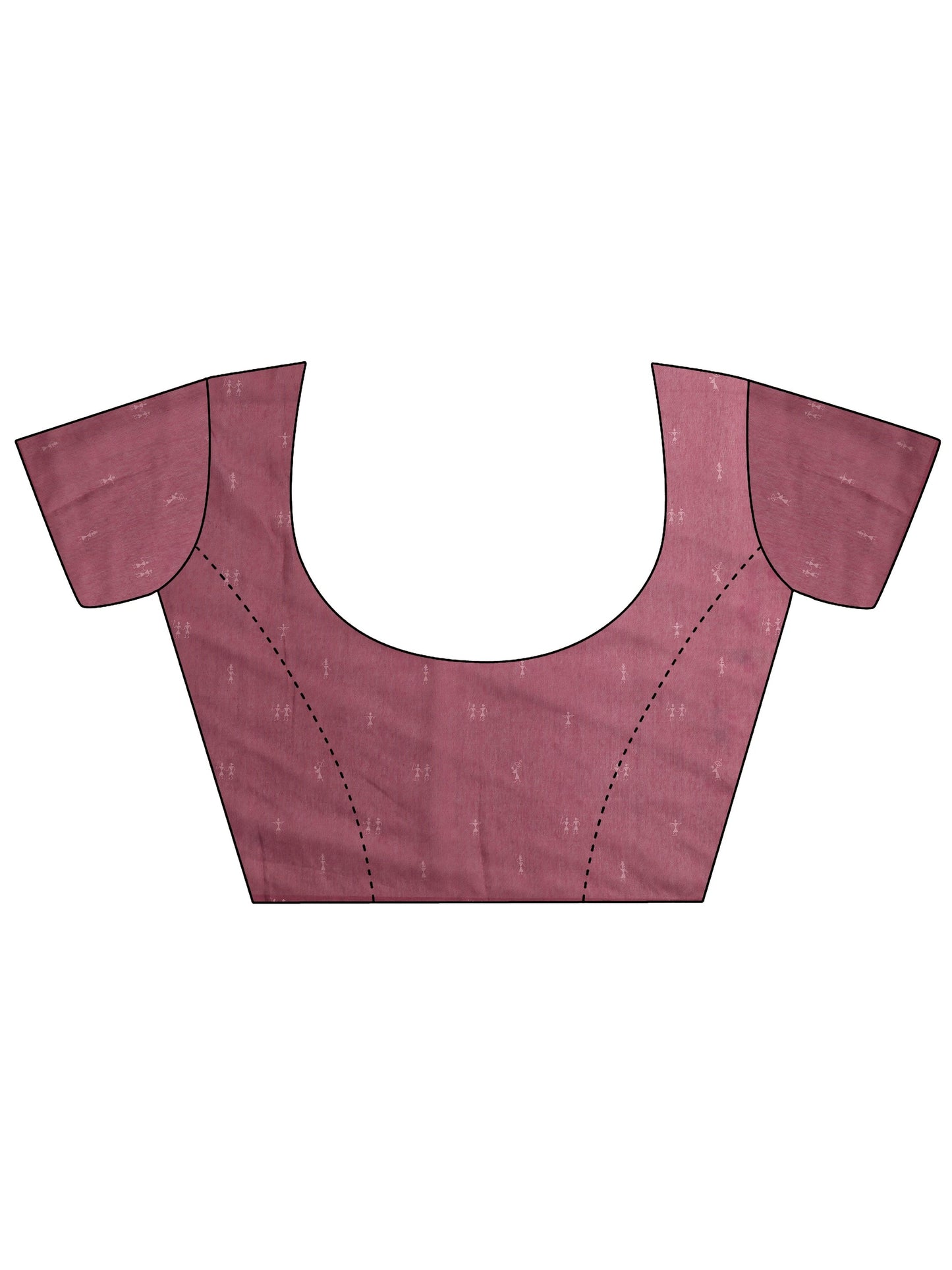 Red Printed Silk Blend Saree With Unstitched Blouse Piece