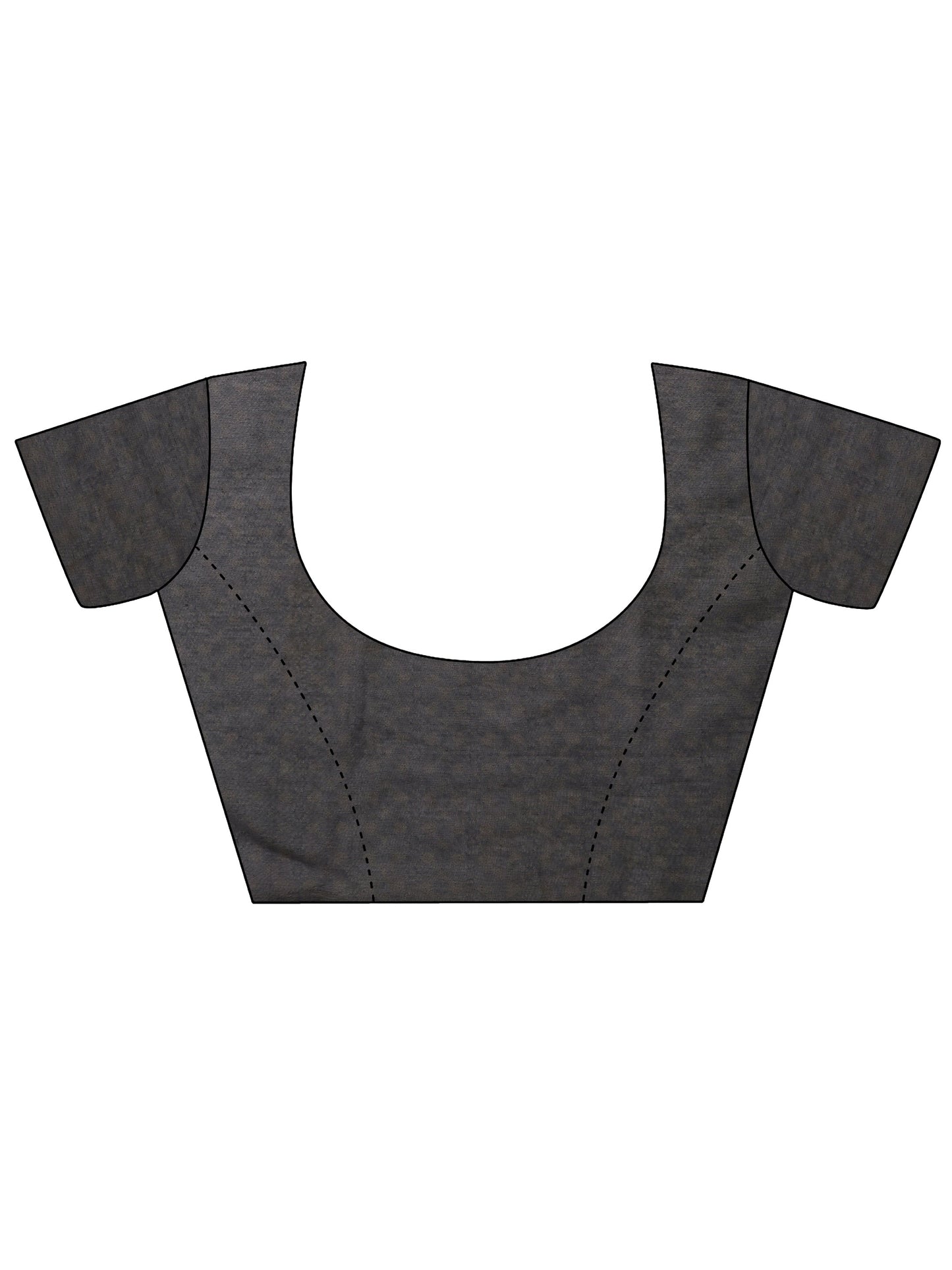 Grey Printed Silk Blend Saree With Unstitched Blouse Piece