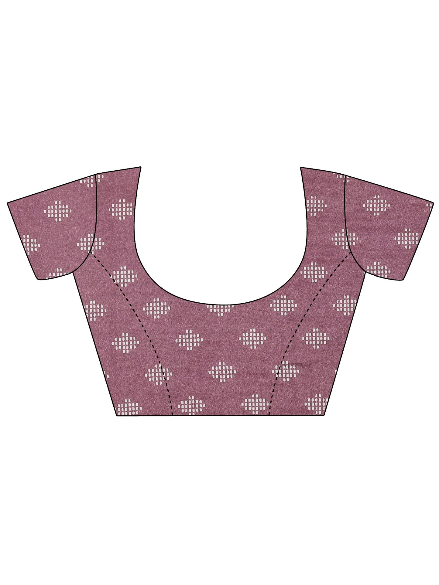 Purple Printed Silk Blend Saree With Unstitched Blouse Piece