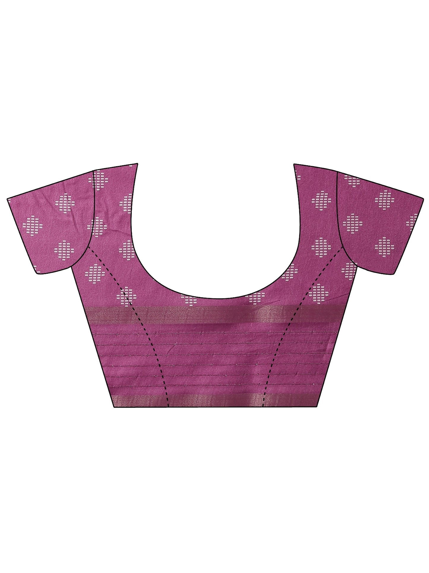 Pink Printed Silk Blend Saree With Unstitched Blouse Piece