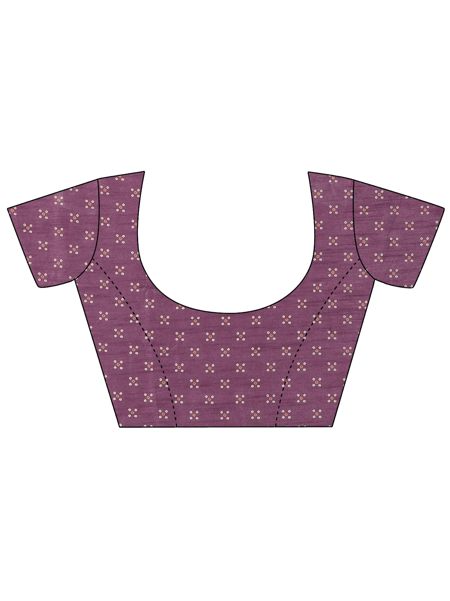 Purple Bandhani Printed Silk Blend Saree With Unstitched Blouse Piece