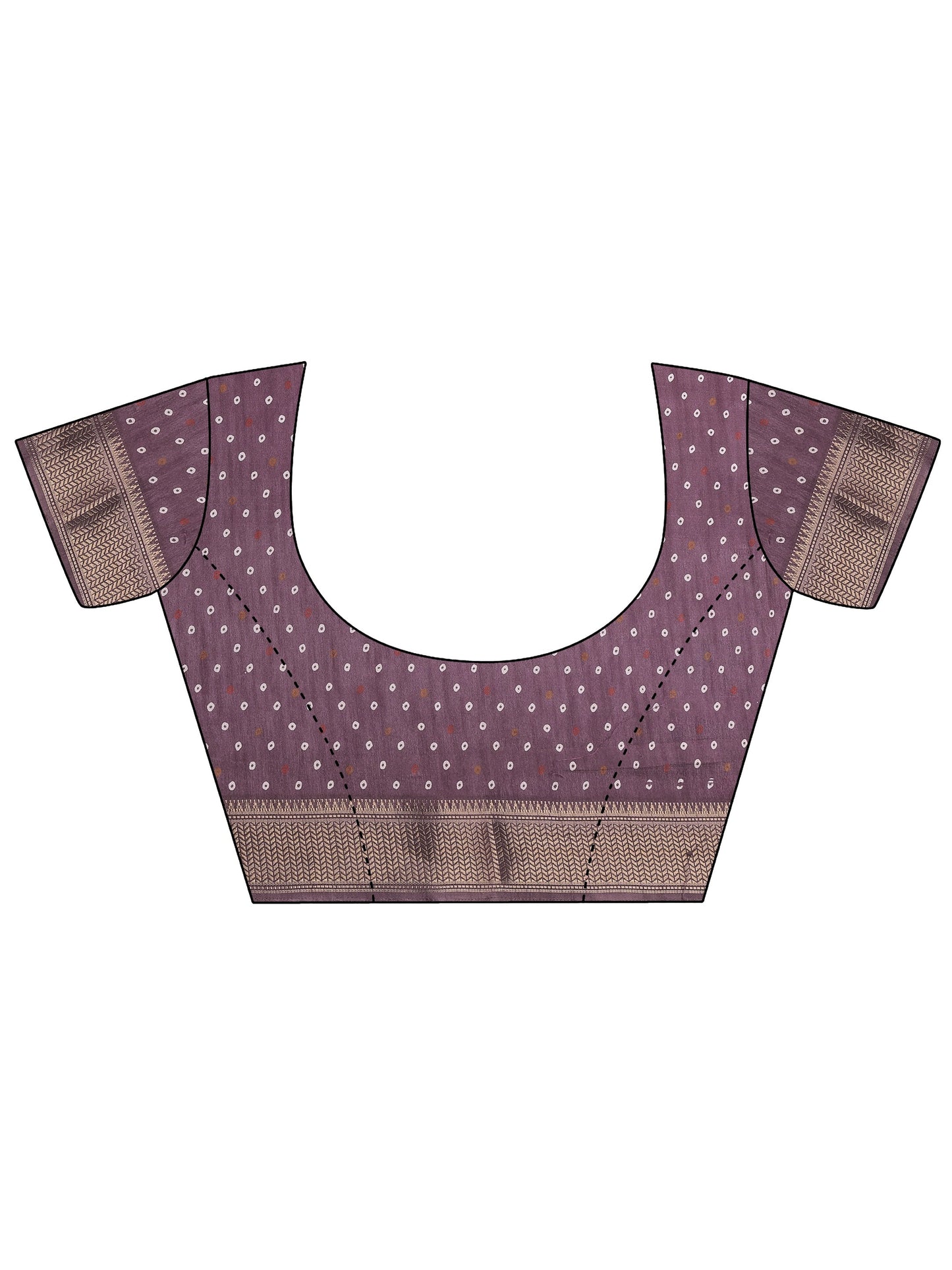 Mauve Leheriya Printed Silk Blend Saree With Unstitched Blouse Piece