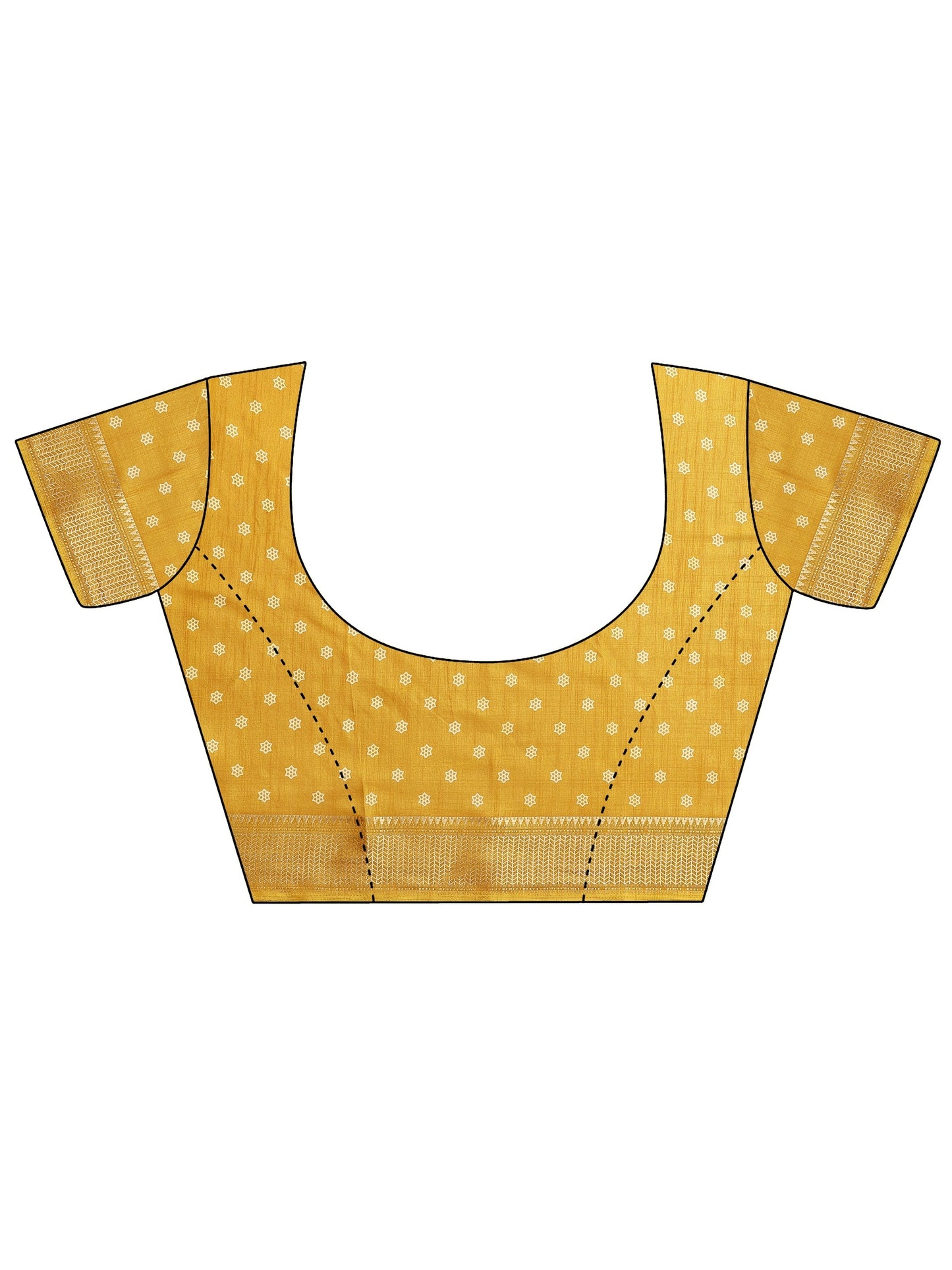 Mustard Bandhani Printed Silk Blend Saree With Unstitched Blouse Piece