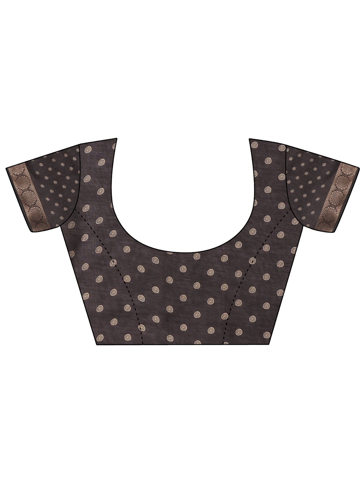 Beige Printed Silk Blend Saree With Unstitched Blouse Piece