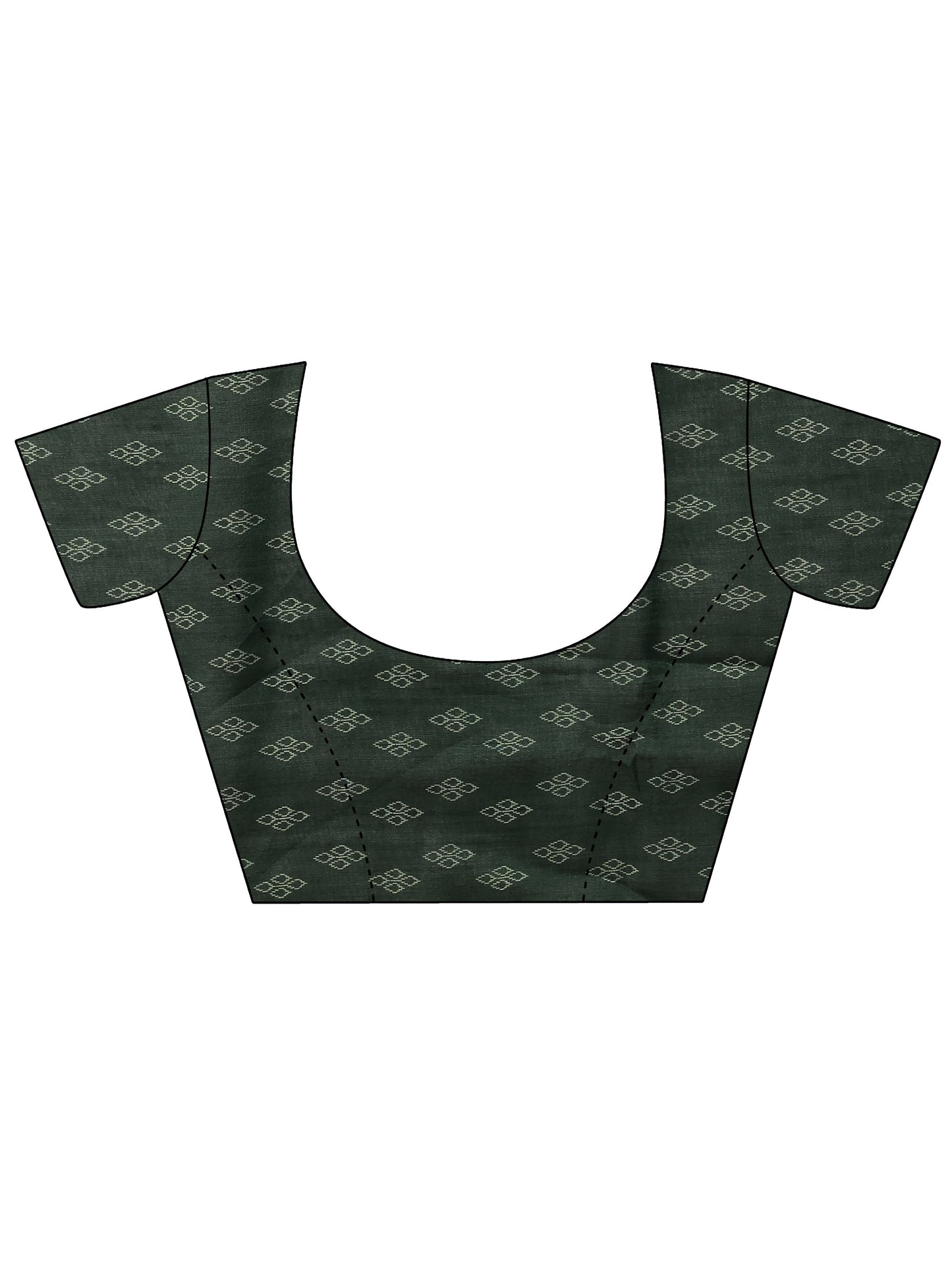 Mustard Ikkat Printed Silk Blend Saree With Unstitched Blouse Piece