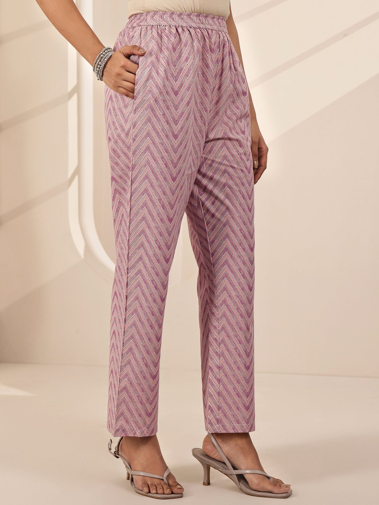 Off White Printed Cotton Straight Suit Sets With Dupatta