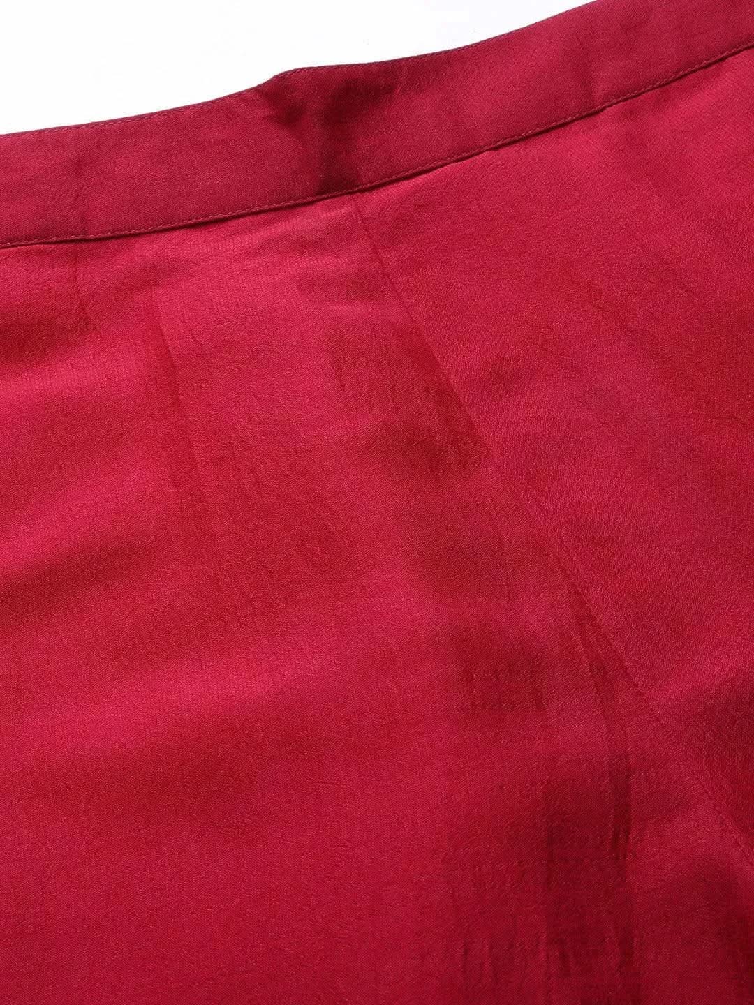 Pink Solid Silk Trousers