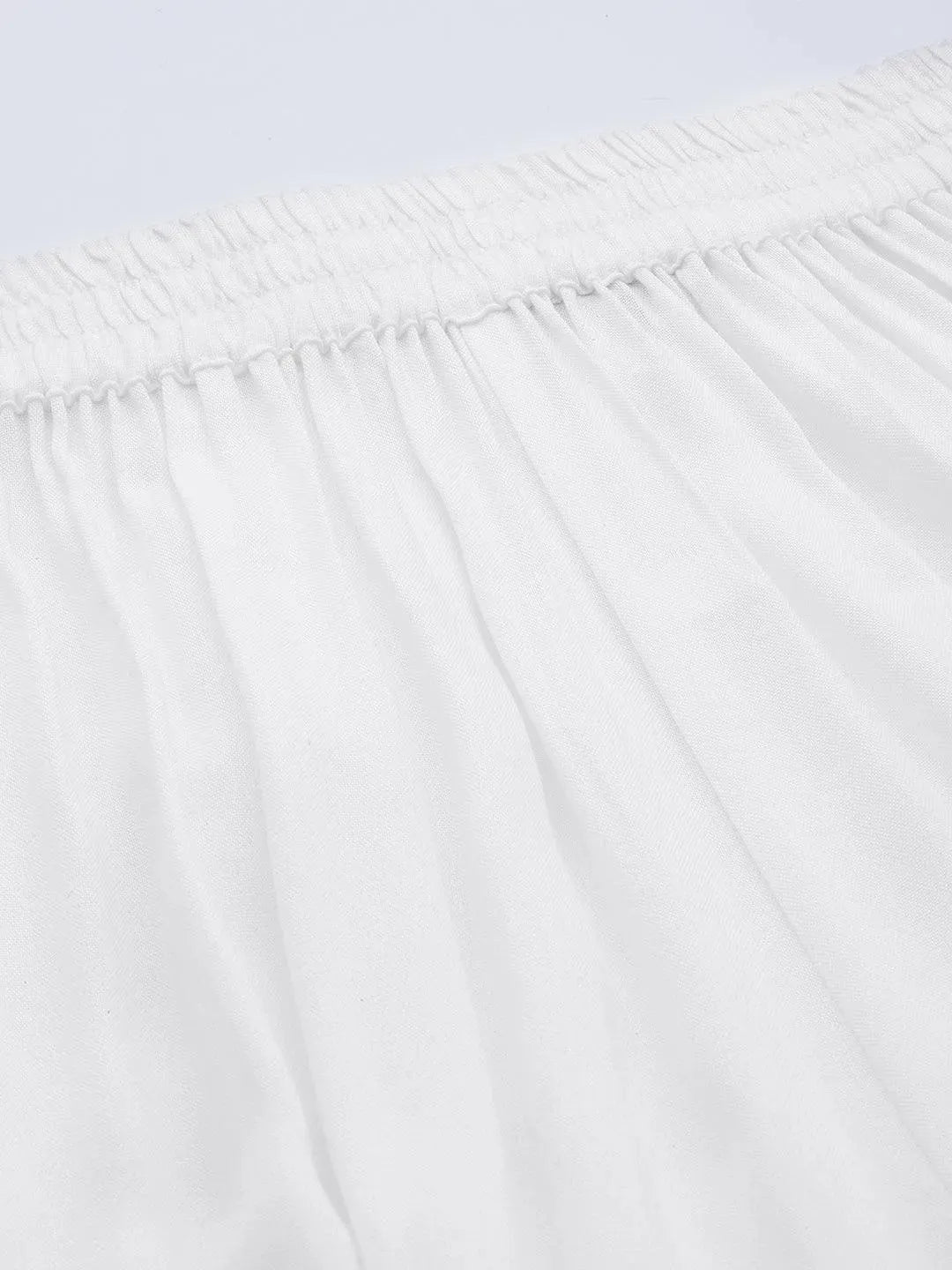 White Solid Rayon Palazzos