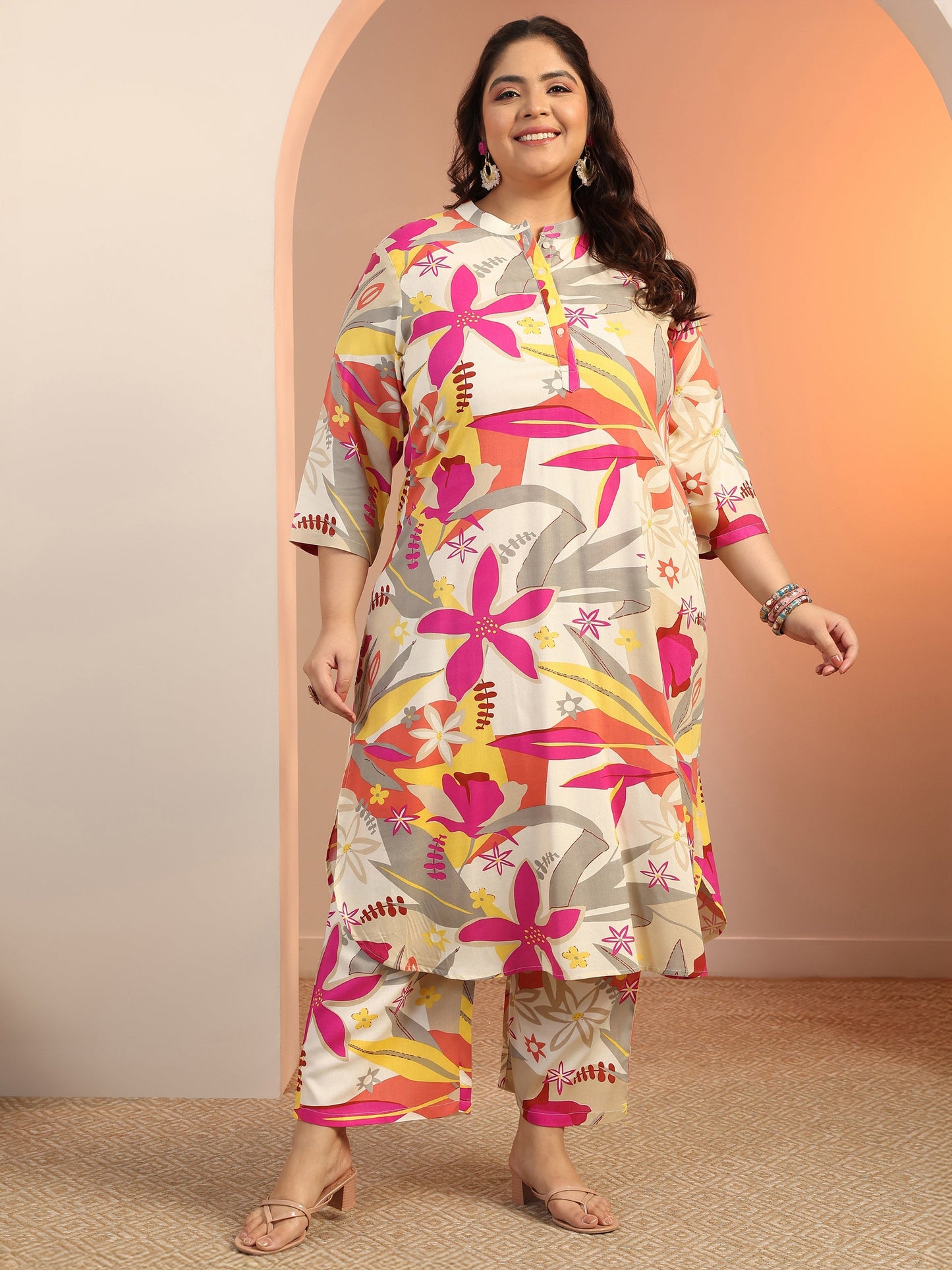 Plus Size Multi Printed Rayon Co-Ord Sets