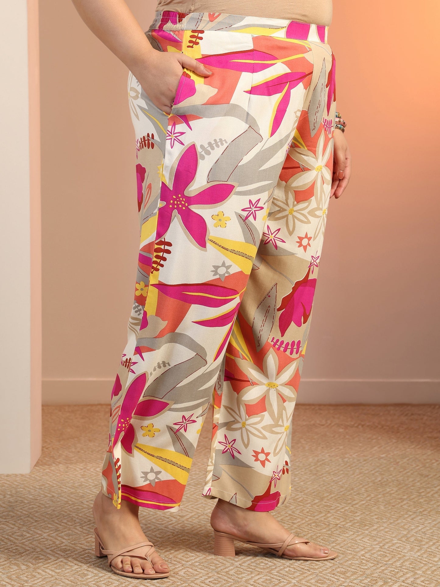 Plus Size Multi Printed Rayon Co-Ord Sets