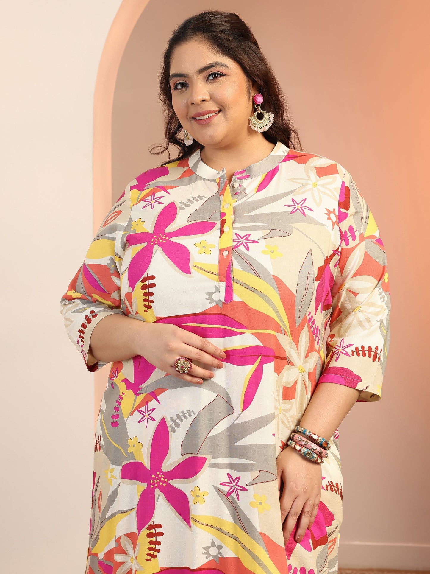 Plus Size Multi Printed Rayon Co-Ord Sets