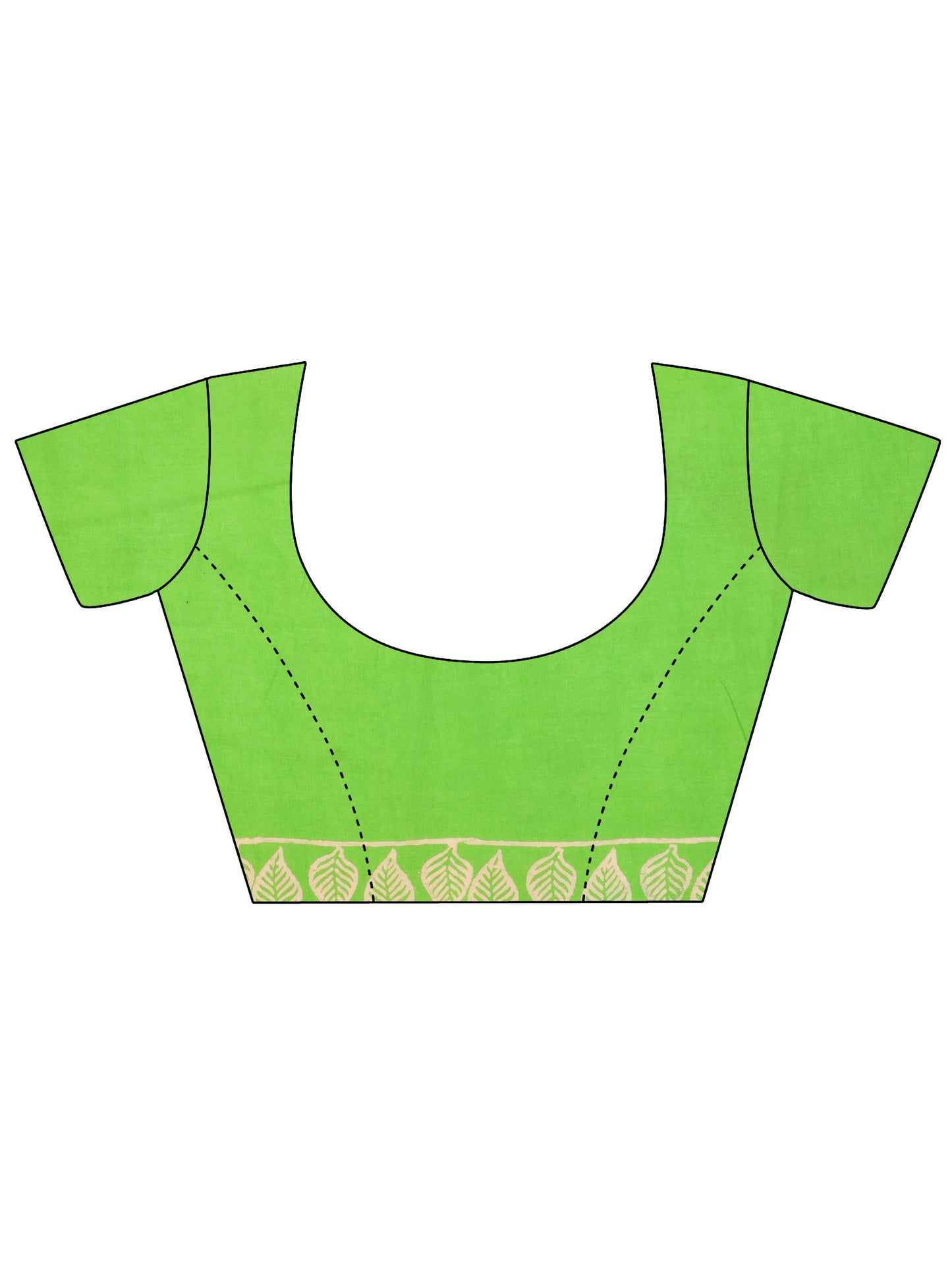 Light Green Printed Cotton Saree With Unstitched Blouse