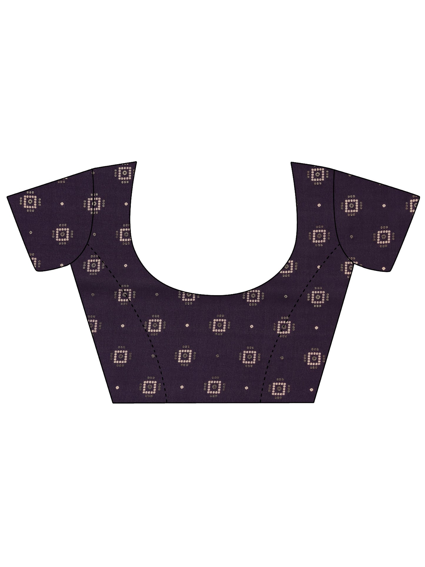 Purple Printed Georgette Saree With Unstitched Blouse Piece