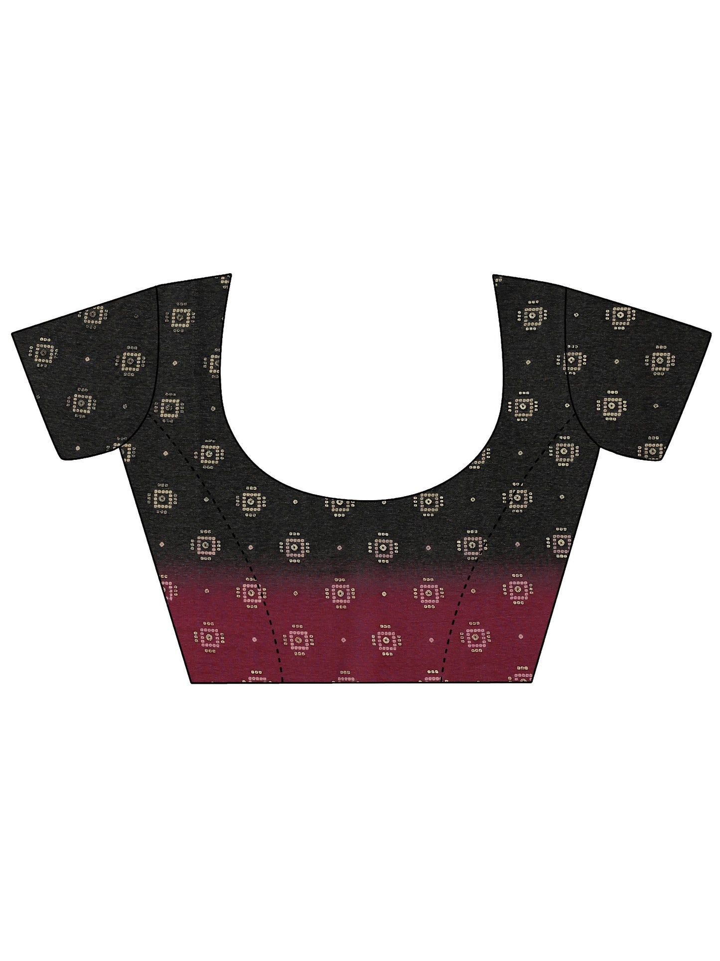 Black Printed Georgette Saree With Unstitched Blouse Piece