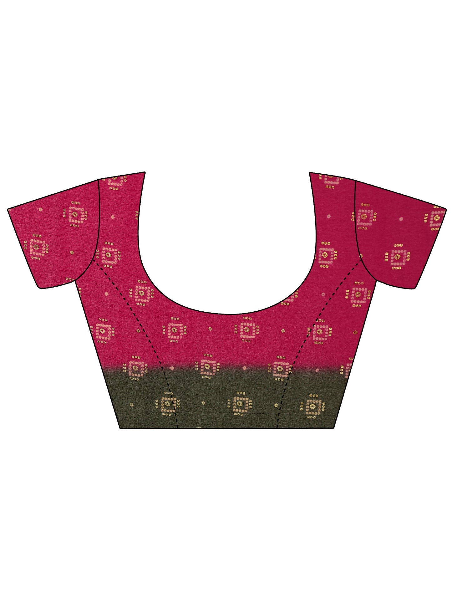 Pink Printed Georgette Saree With Unstitched Blouse Piece