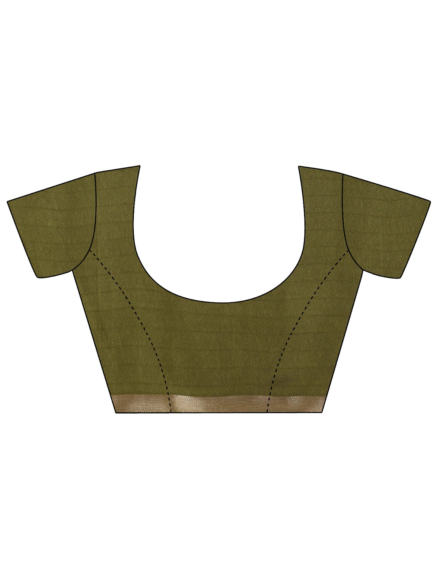 Green Printed Georgette Saree With Unstitched Blouse Piece