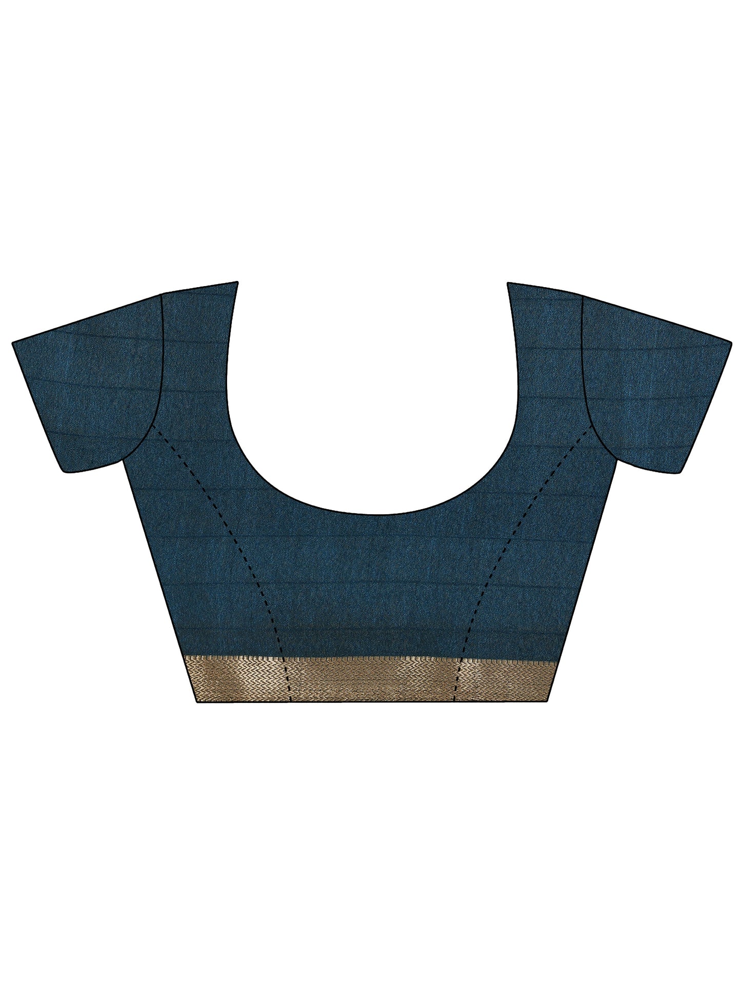 Teal Printed Georgette Saree With Unstitched Blouse Piece