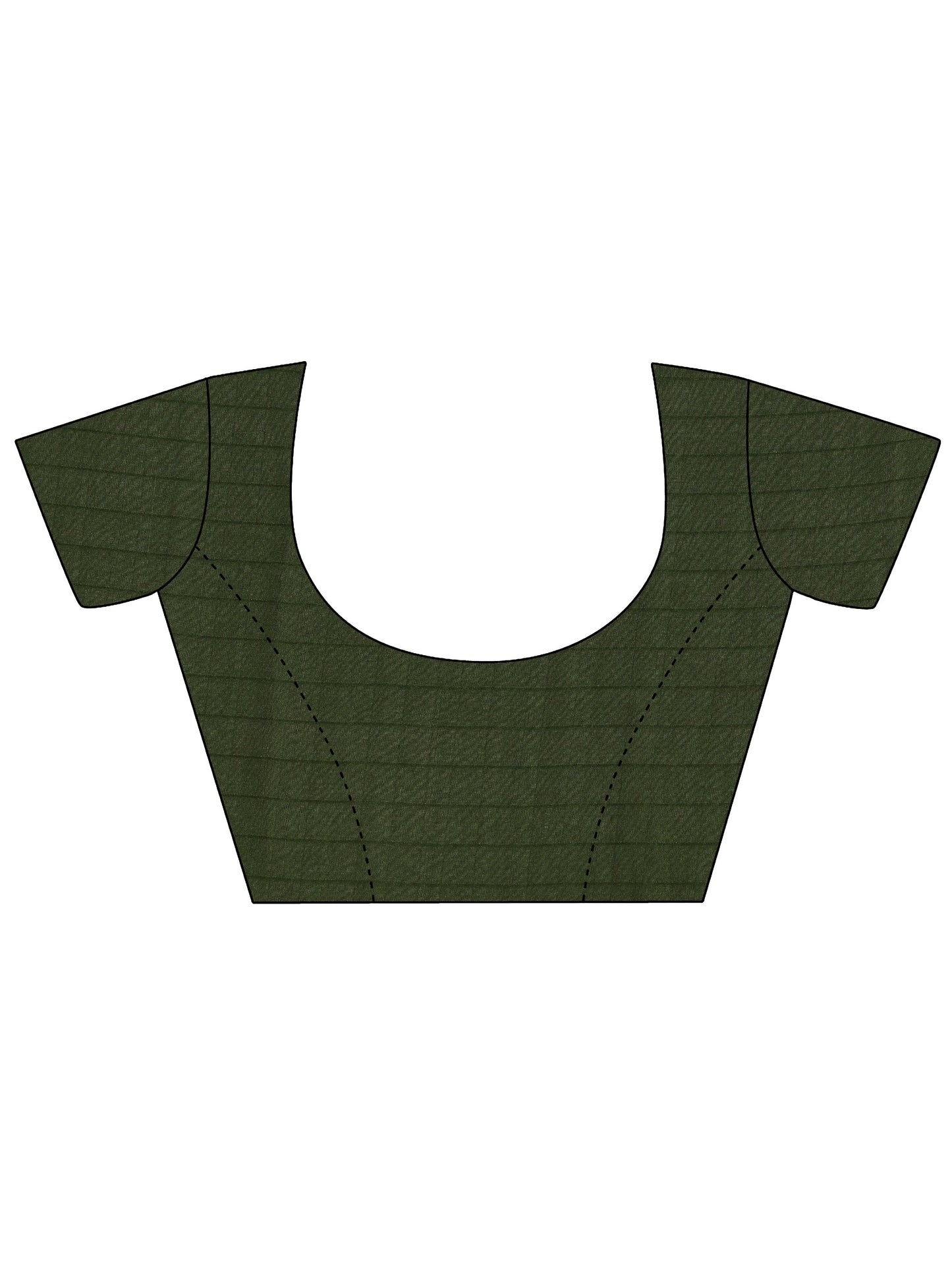 Green Printed Georgette Saree With Unstitched Blouse Piece