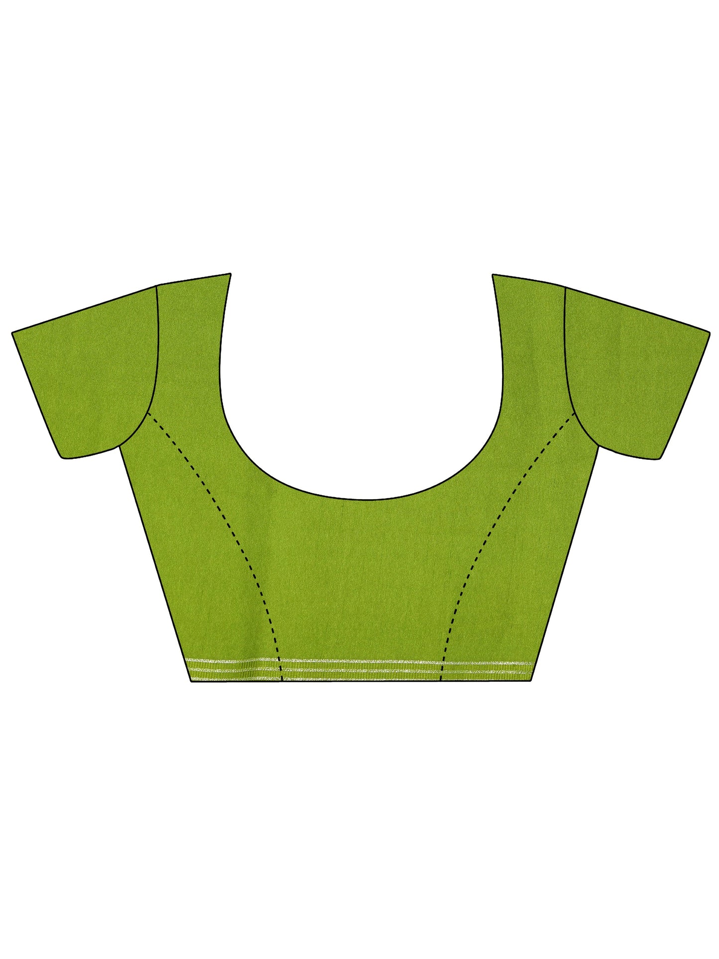 Lime Green Printed Georgette Saree With Unstitched Blouse Piece