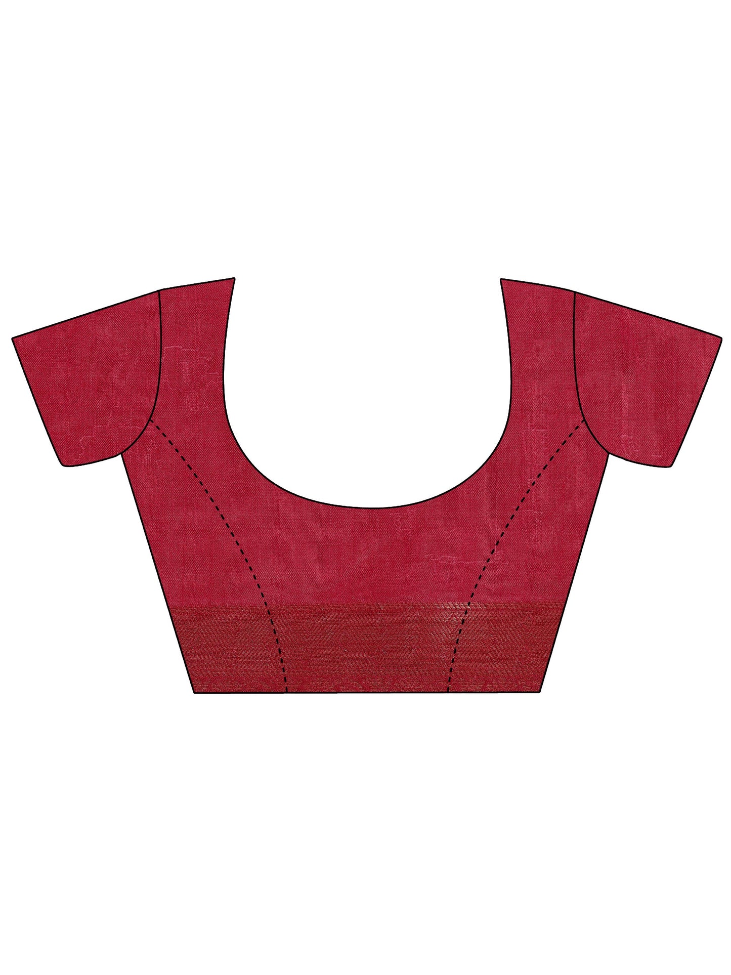 Red Solid Silk Blend Saree With Unstitched Blouse Piece