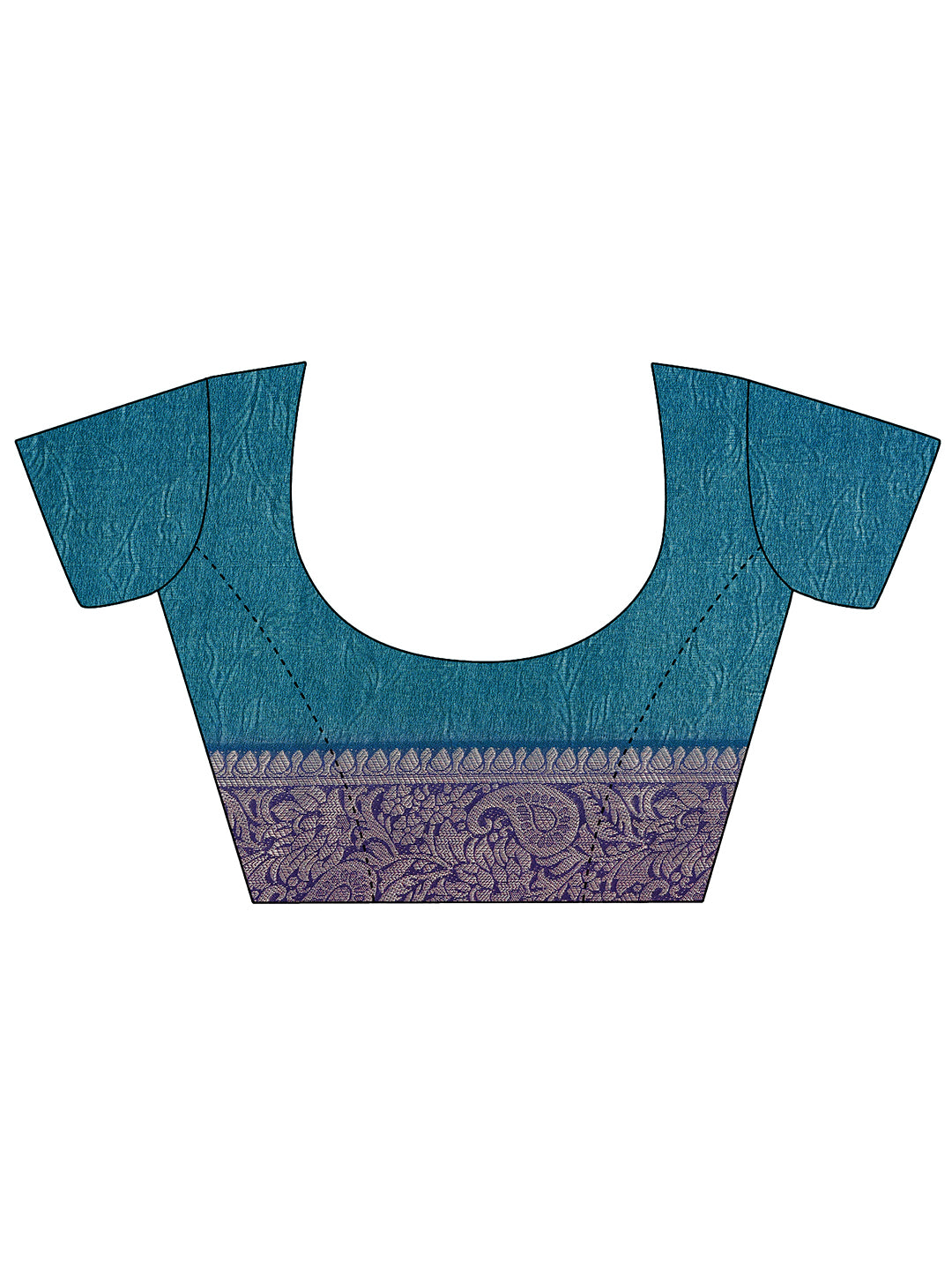 Teal Printed Georgette Saree With Unstitched Blouse Piece