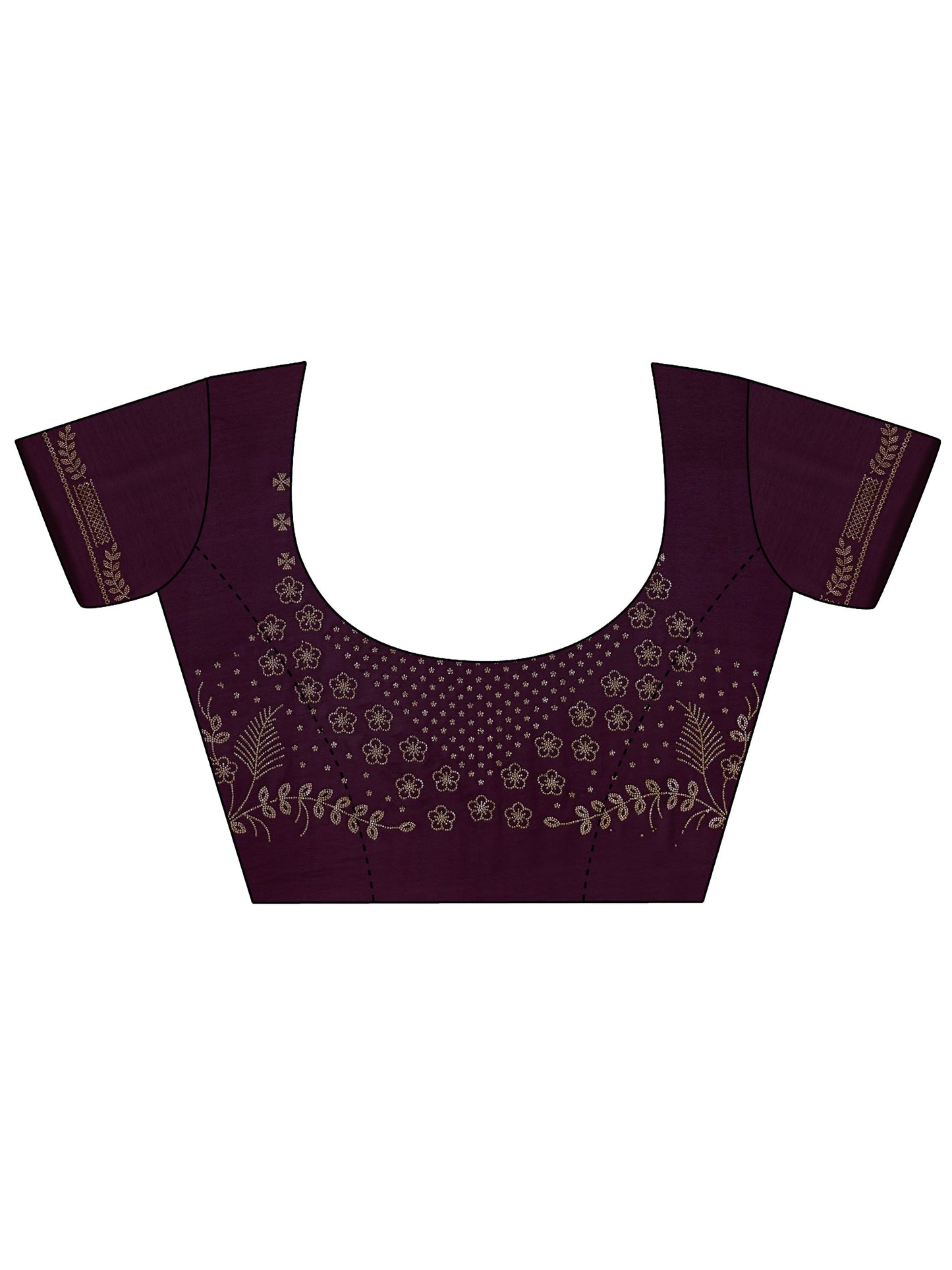 Burgundy Solid Satin Saree With Unstitched Blouse Piece