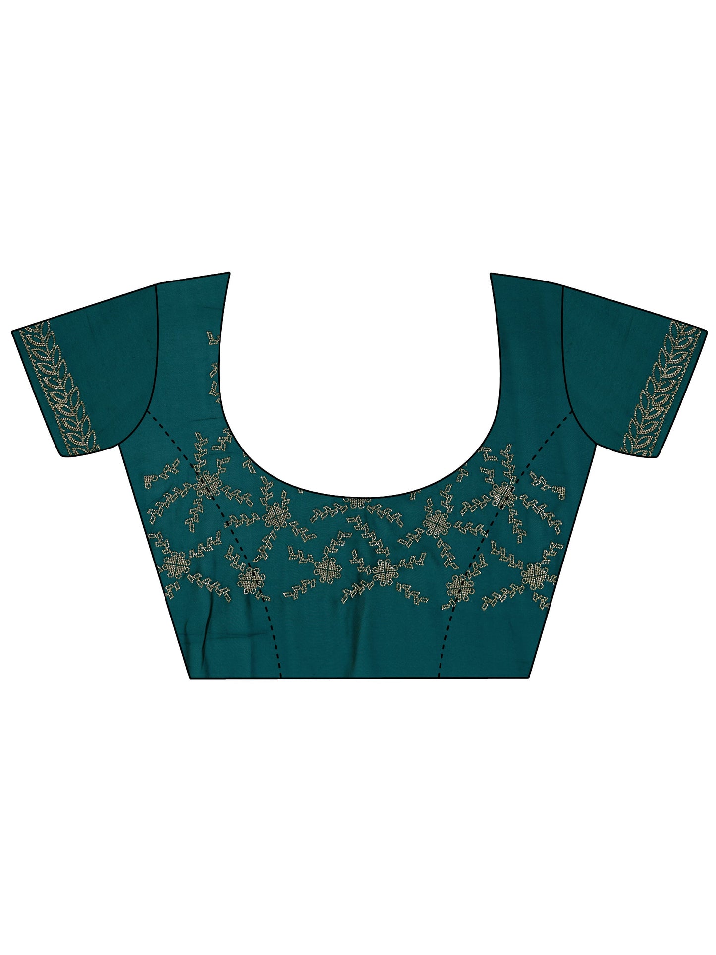 Teal Solid Jimmy Choo Satin Saree With Unstitched Blouse Piece