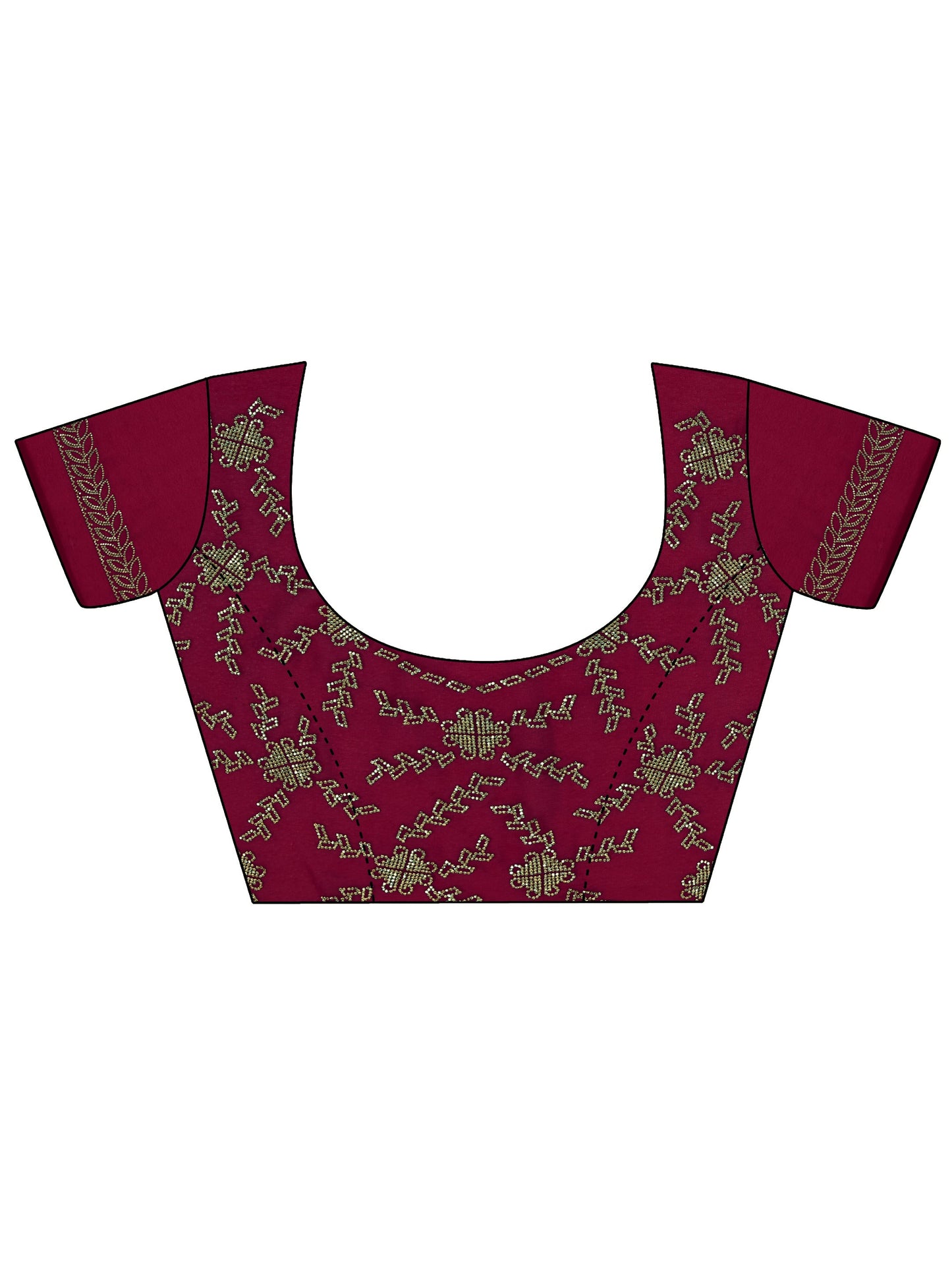 Red Solid Satin Saree With Unstitched Blouse Piece