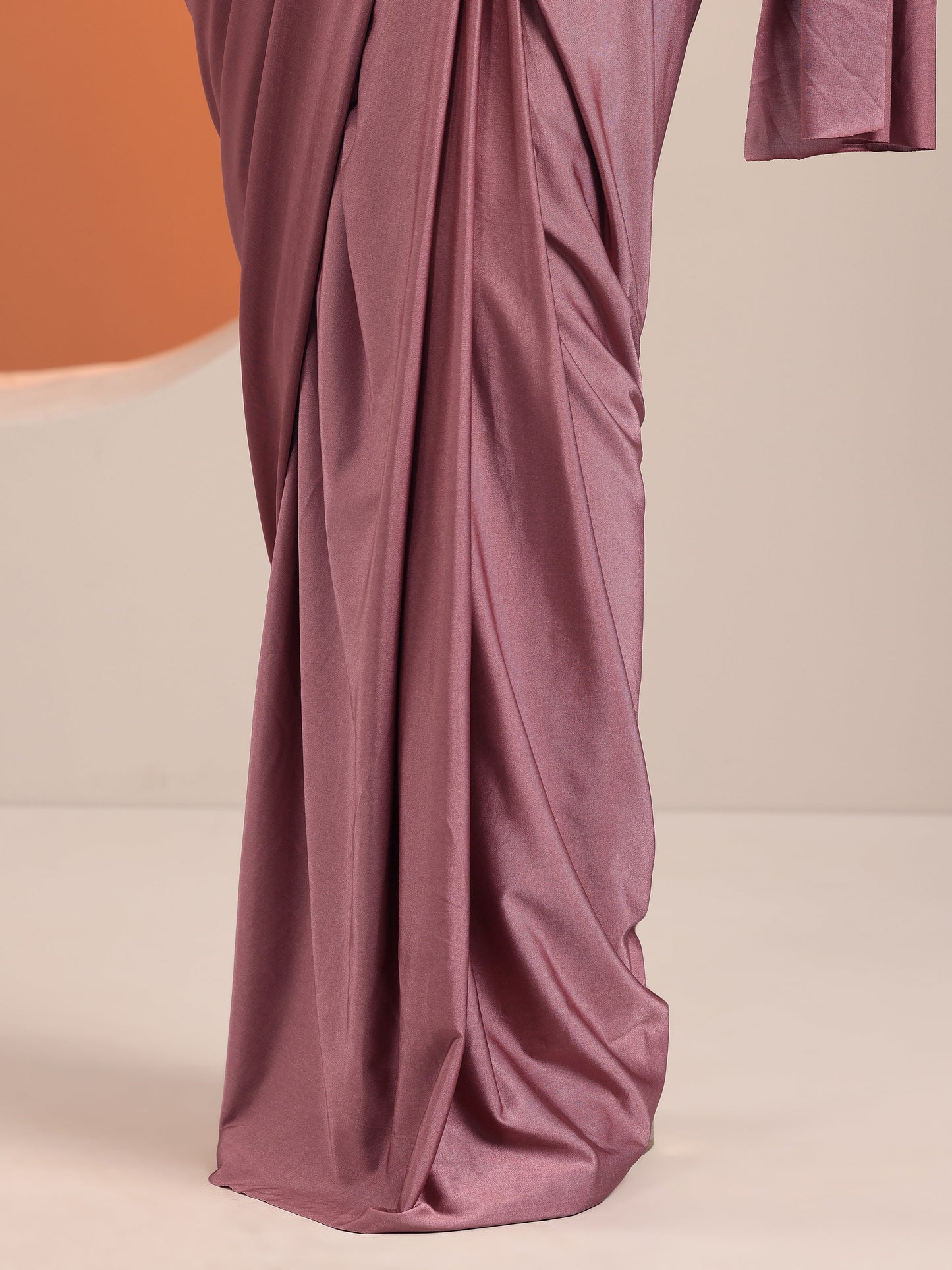 Libas Art Pink Solid Nylon Ready to Wear Saree