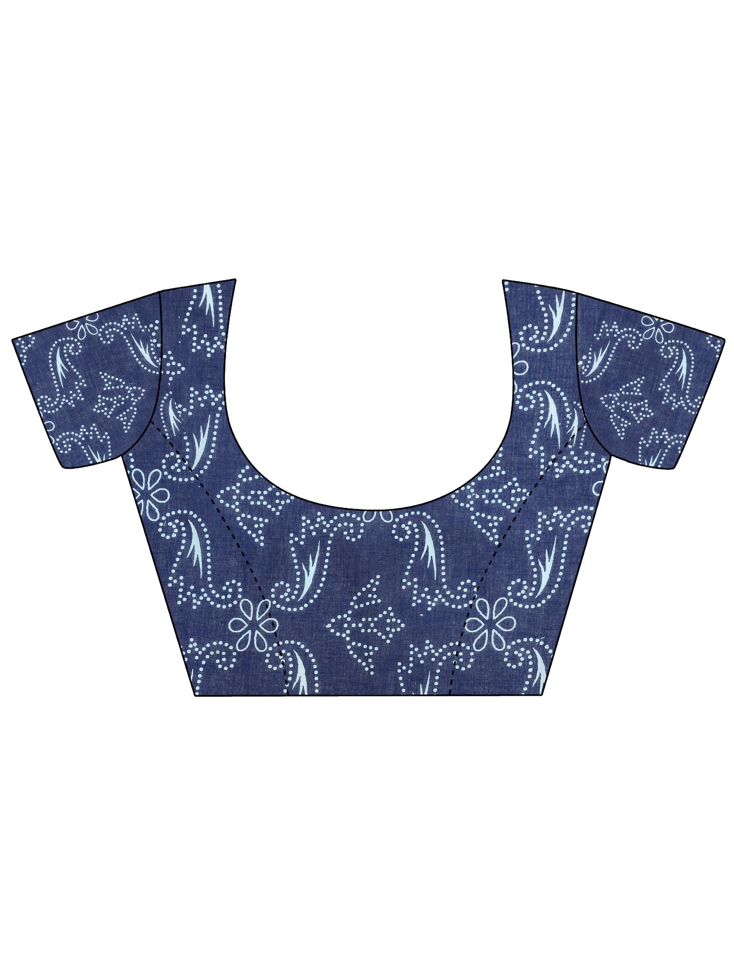 Blue Solid Cotton Saree With Unstitched Blouse Piece