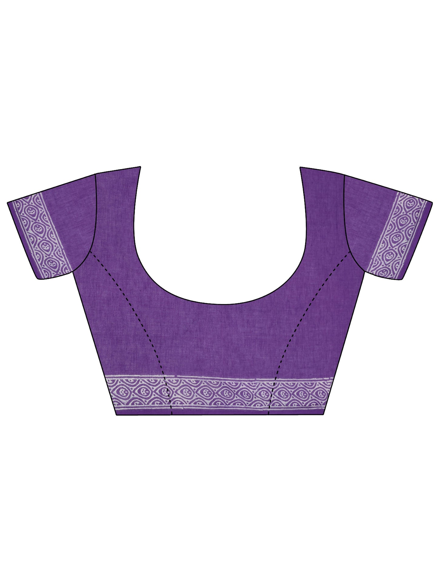 Purple Embellished Cotton Saree With Unstitched Blouse Piece