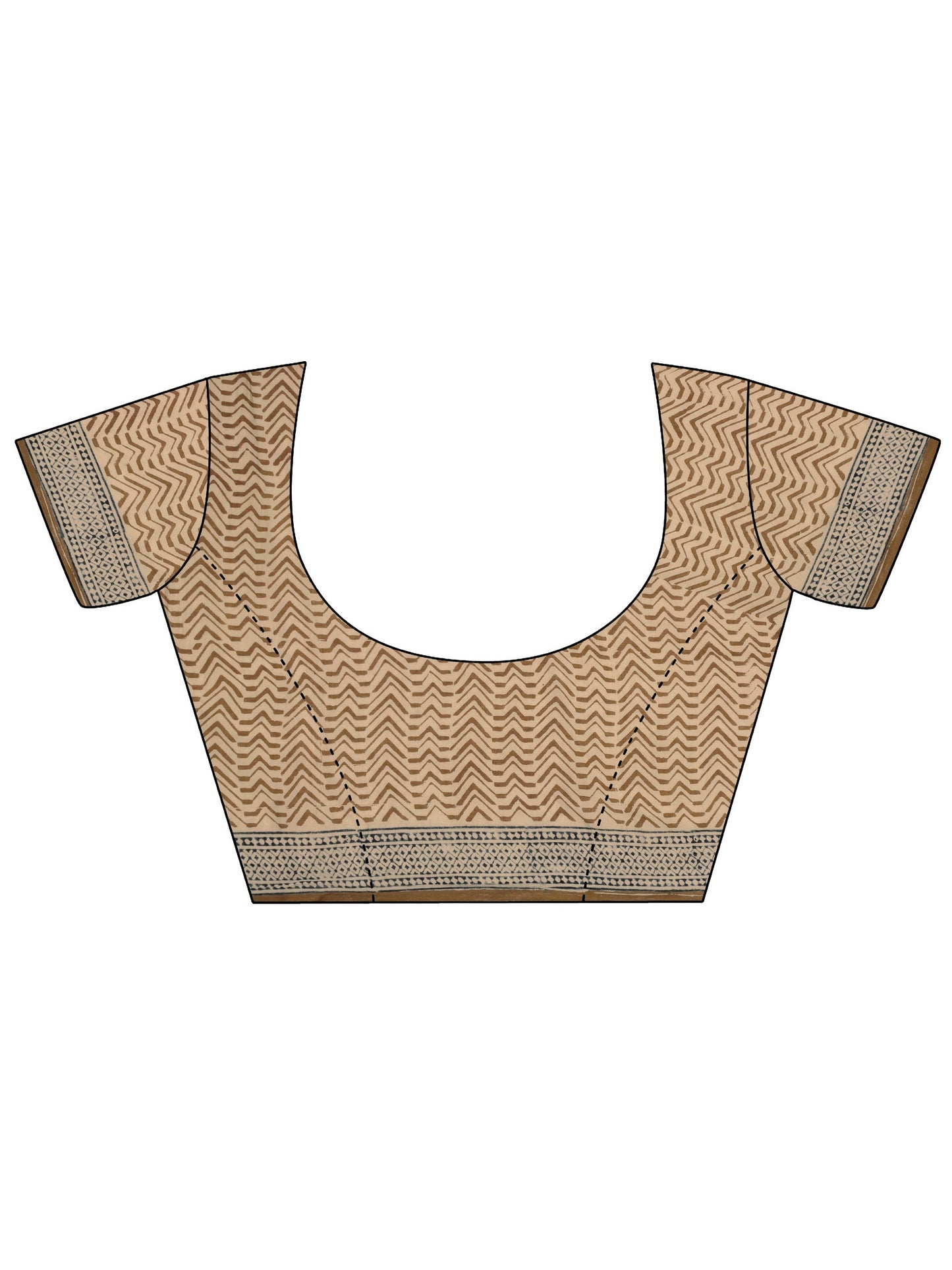 Beige Embellished Cotton Saree With Unstitched Blouse Piece