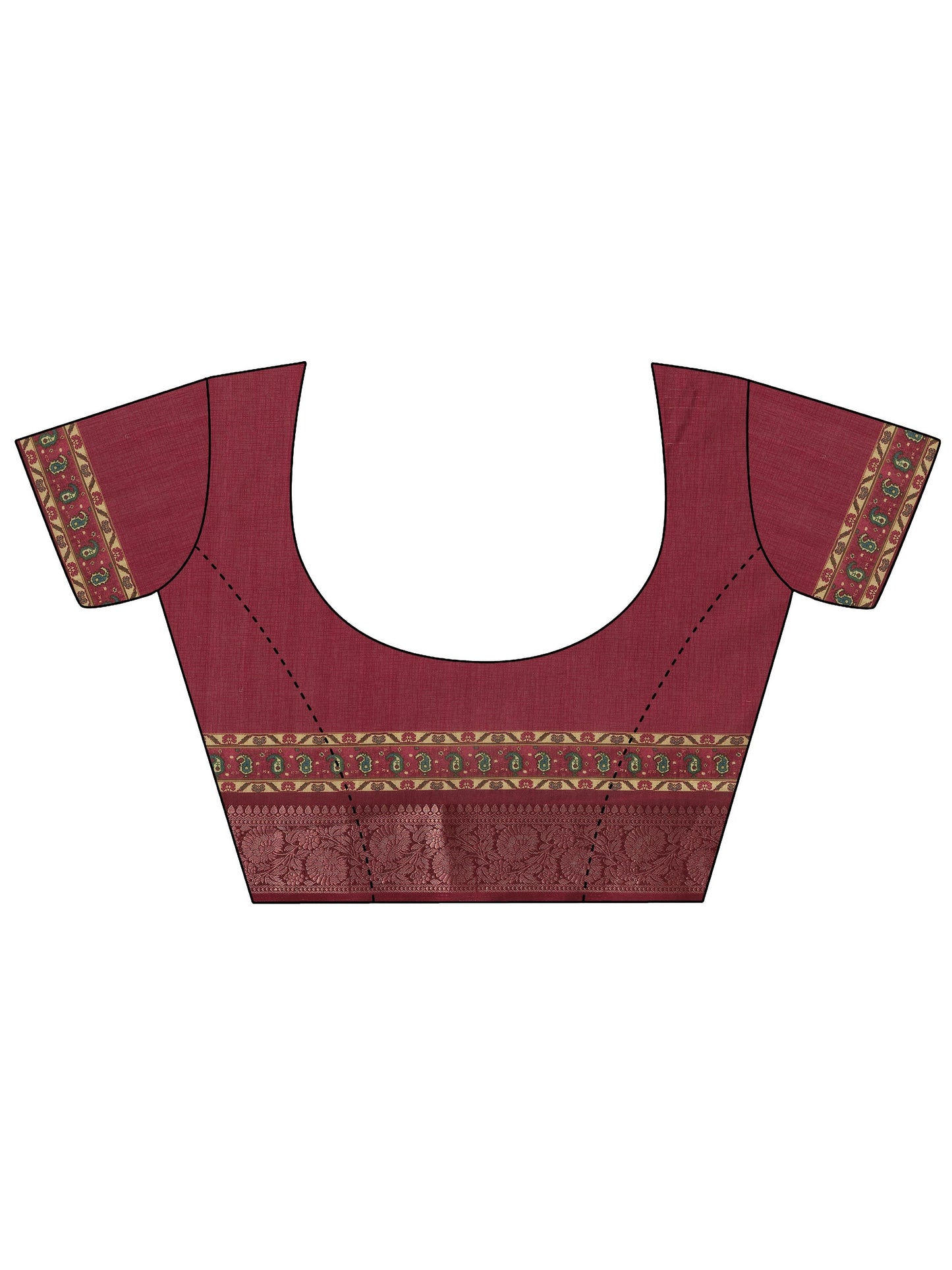 Multi Printed Silk Blend Saree With Unstitched Blouse Piece