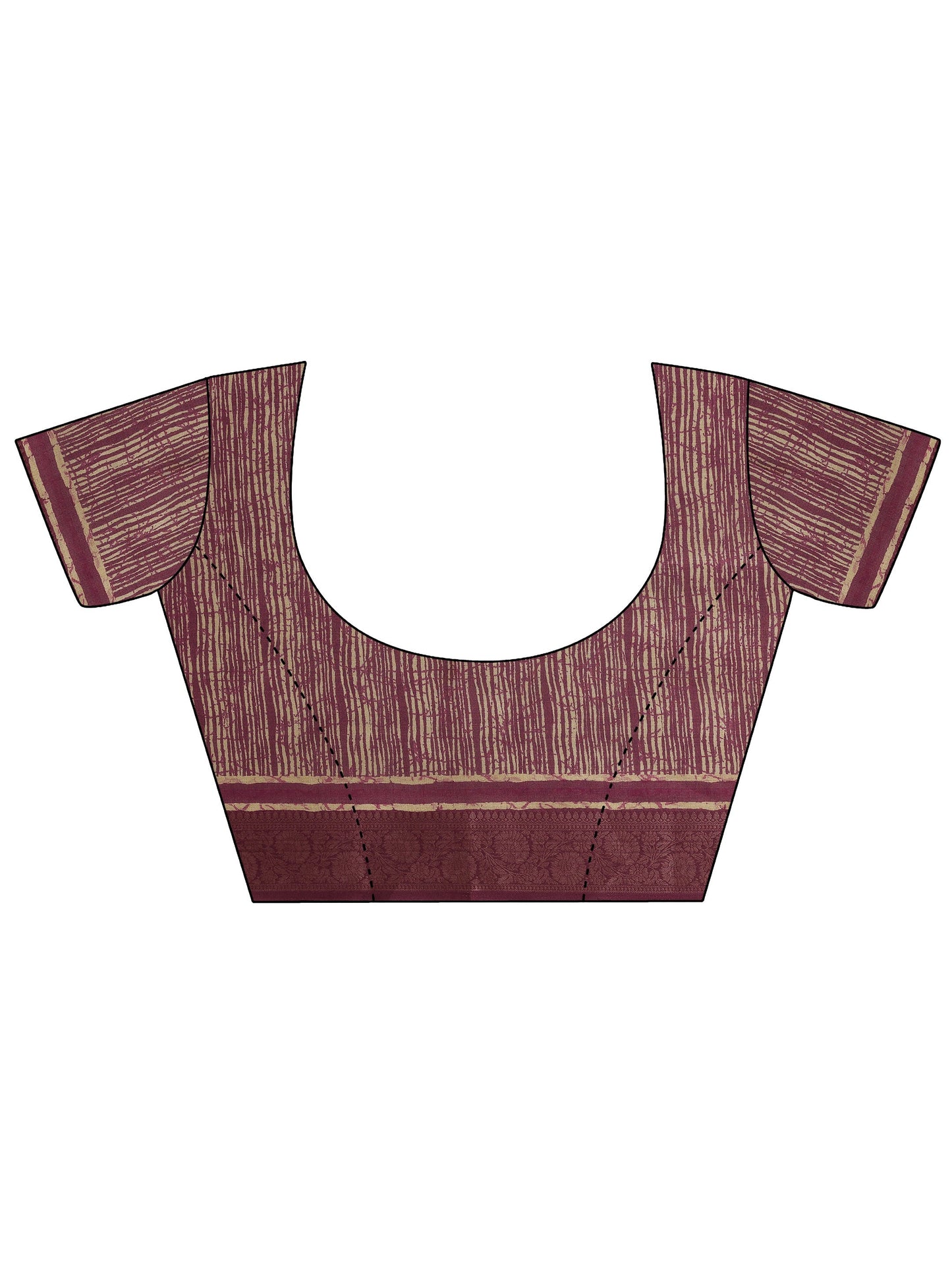 Mauve Printed Silk Blend Saree With Unstitched Blouse Piece