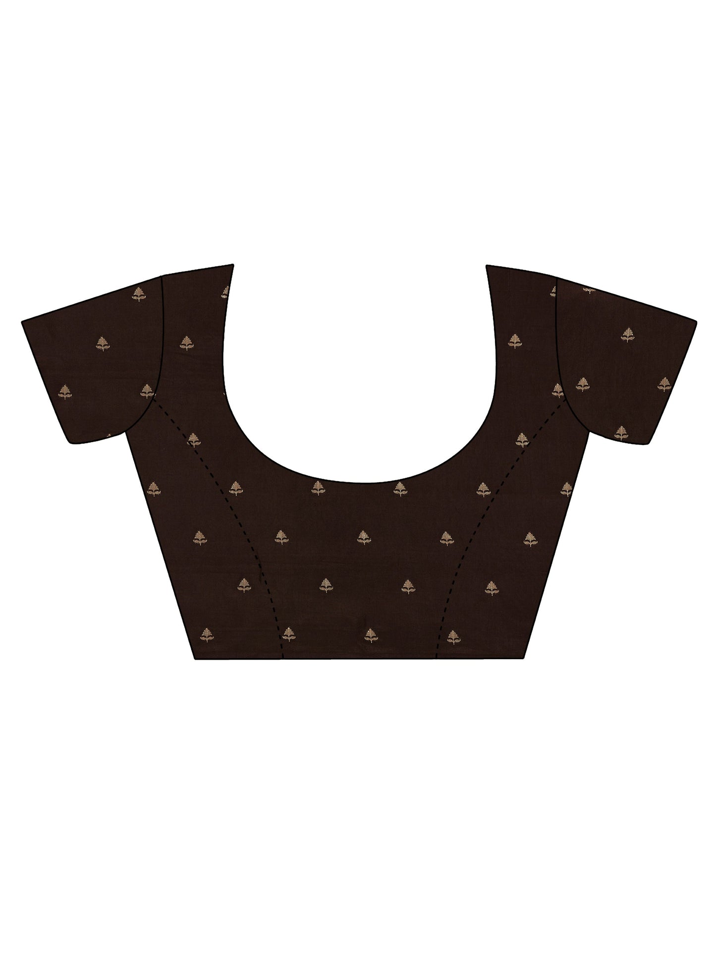 Burgundy Printed Silk Blend Saree With Unstitched Blouse Piece