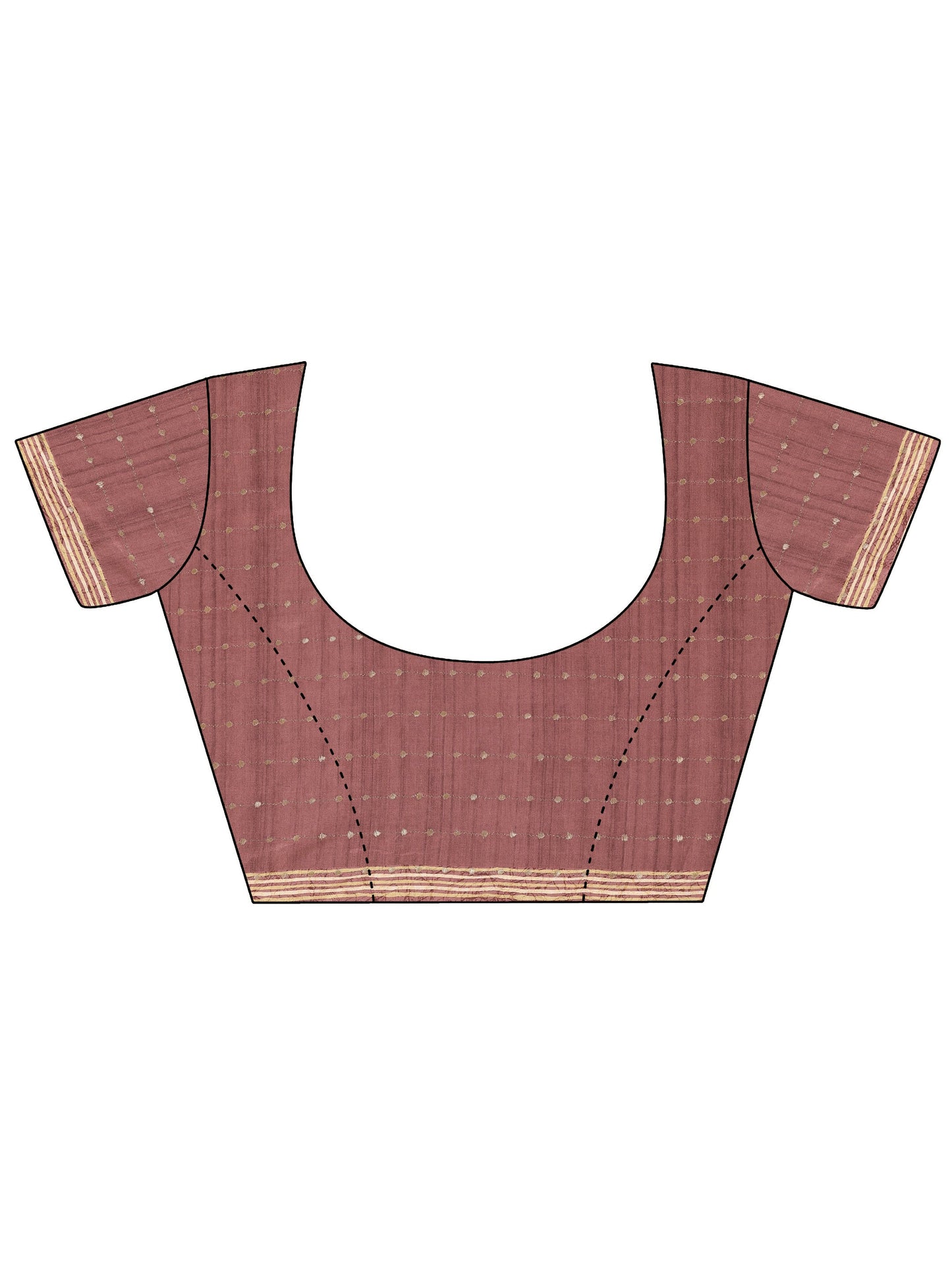 Taupe Printed Silk Blend Saree With Unstitched Blouse Piece