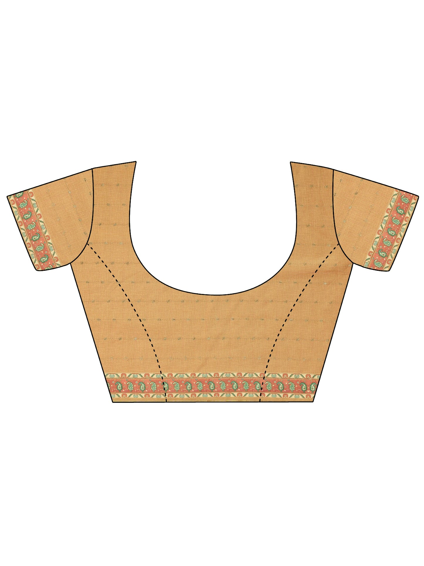 Mustard Printed Silk Blend Saree With Unstitched Blouse Piece