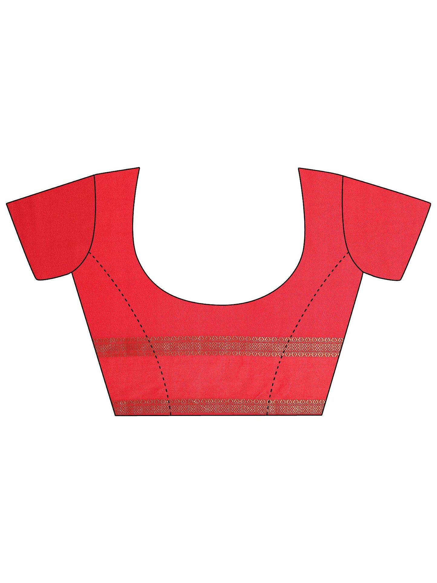 Red Printed Georgette Saree With Unstitched Blouse Piece