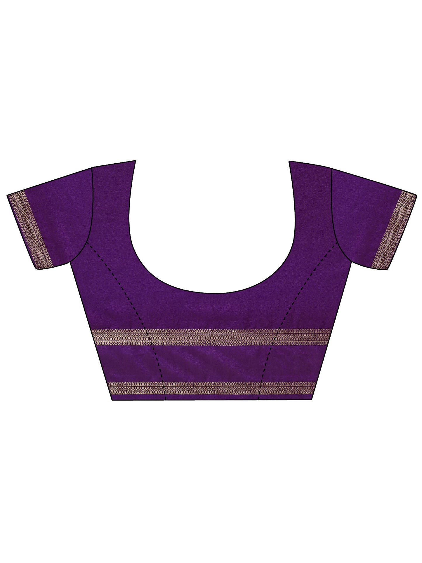 Purple Printed Georgette Saree With Unstitched Blouse Piece