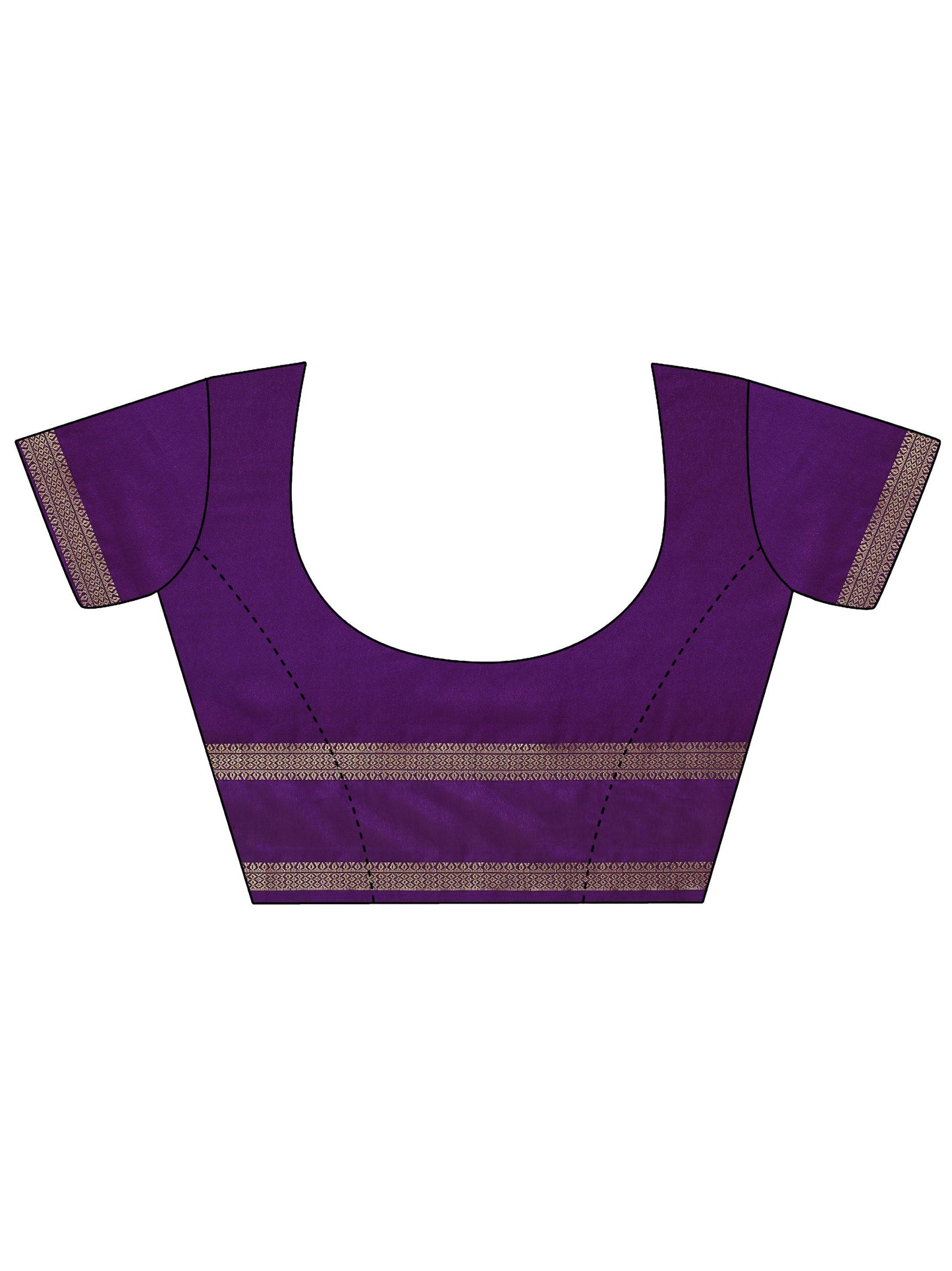 Purple Printed Georgette Saree With Unstitched Blouse Piece