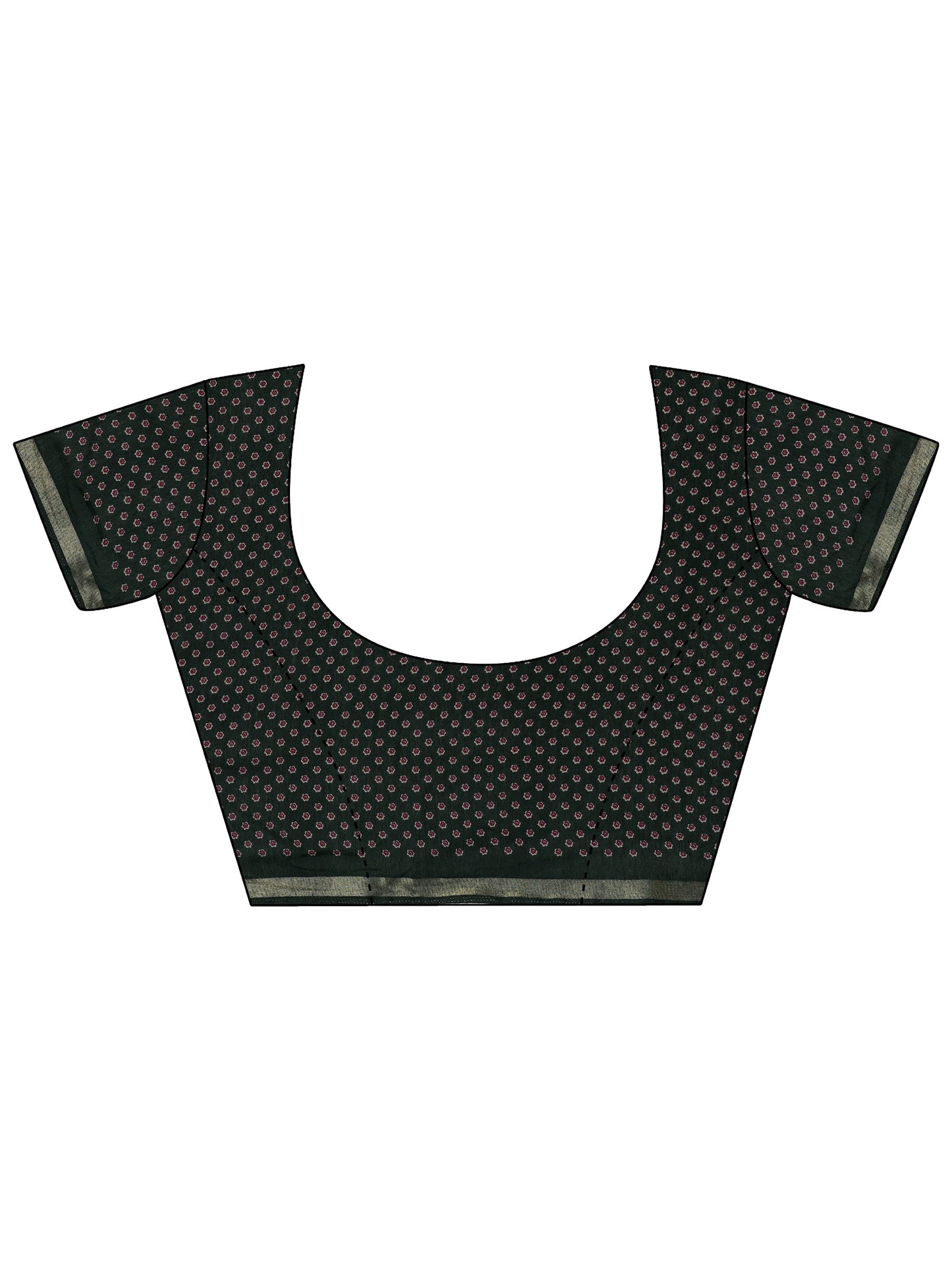 Maroon Printed Silk Blend Saree With Unstitched Blouse Piece