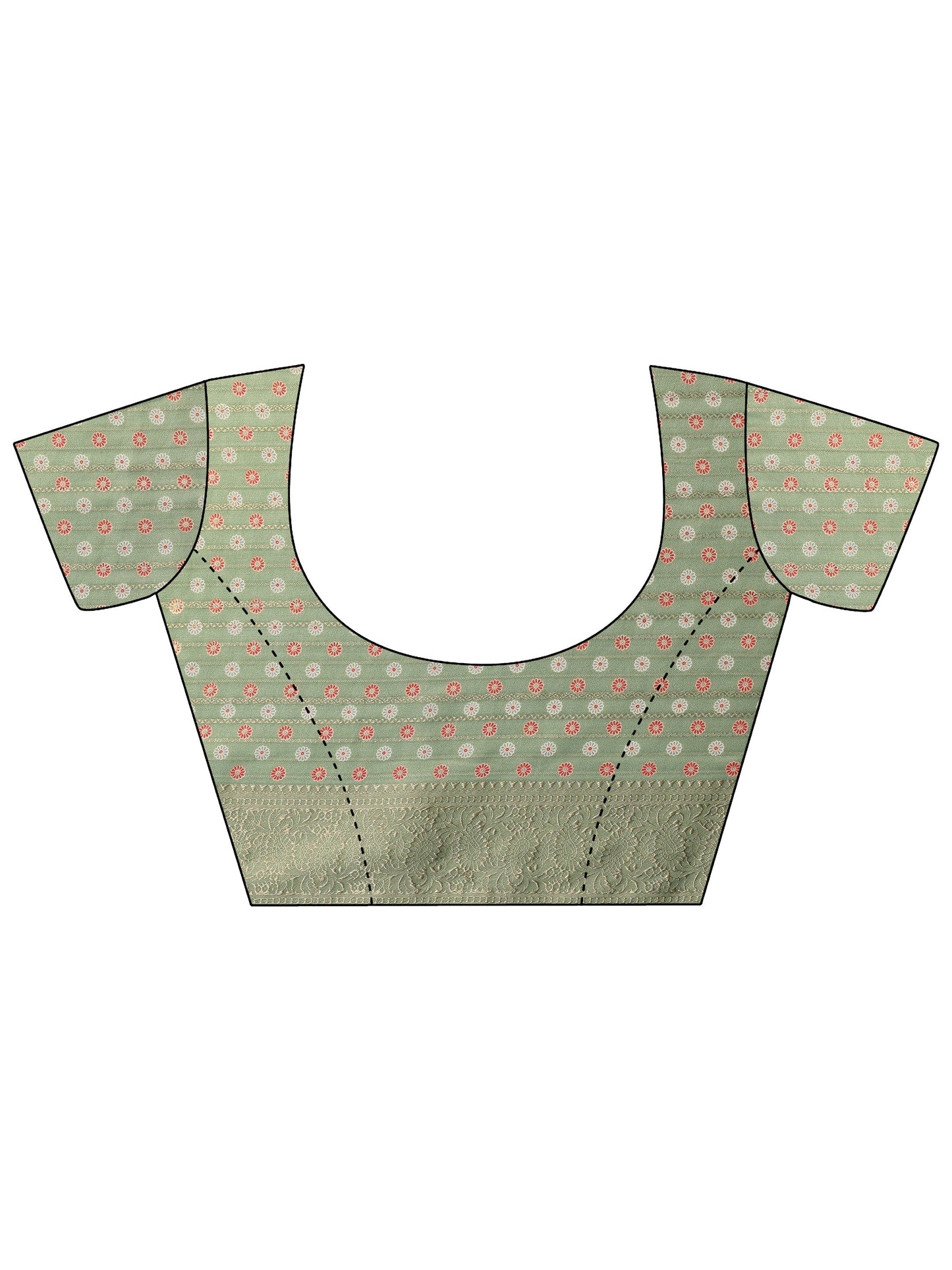 Green Woven Design Georgette Saree With Unstitched Blouse Piece