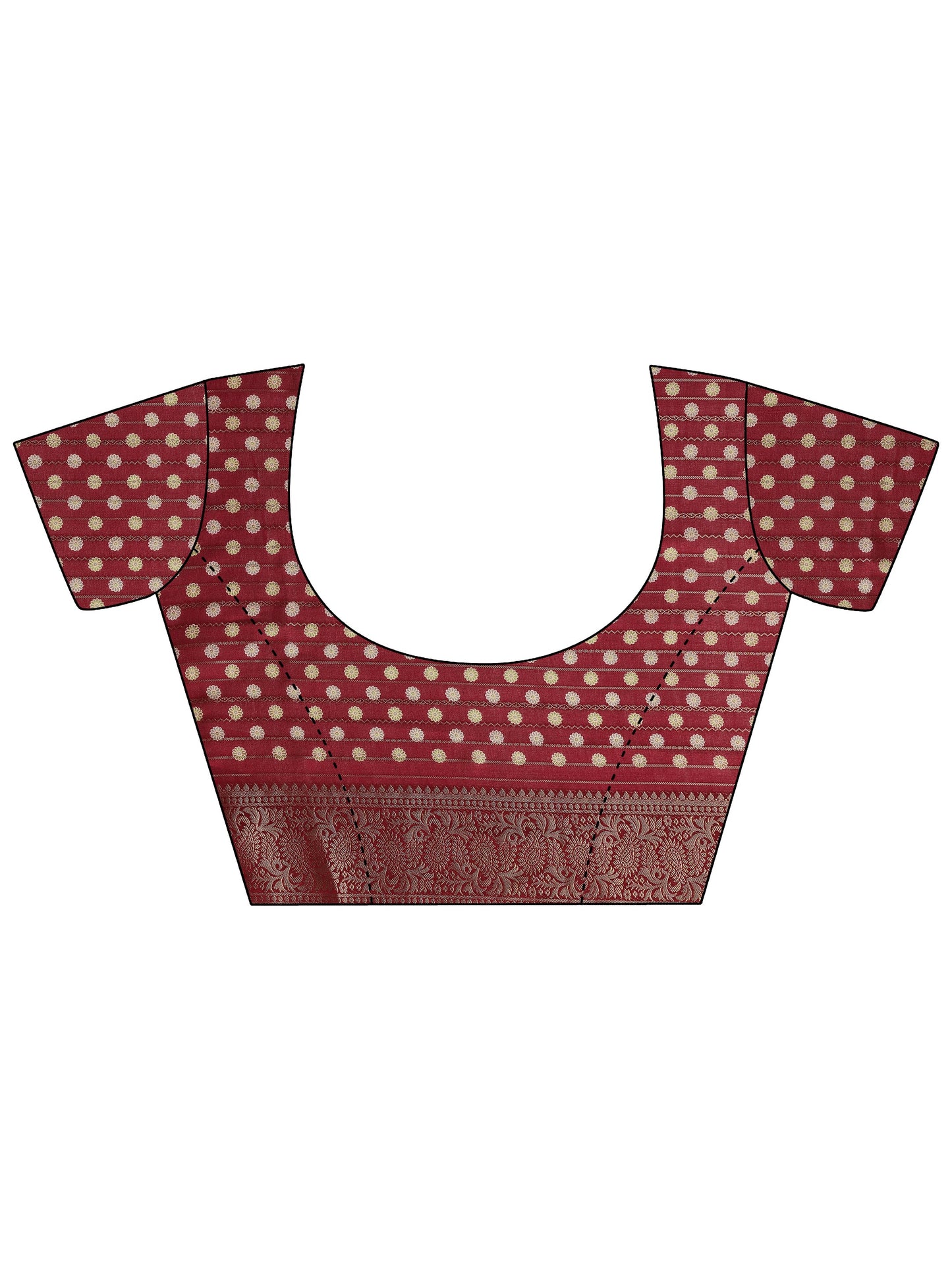 Burgundy Woven Design Georgette Saree With Unstitched Blouse Piece