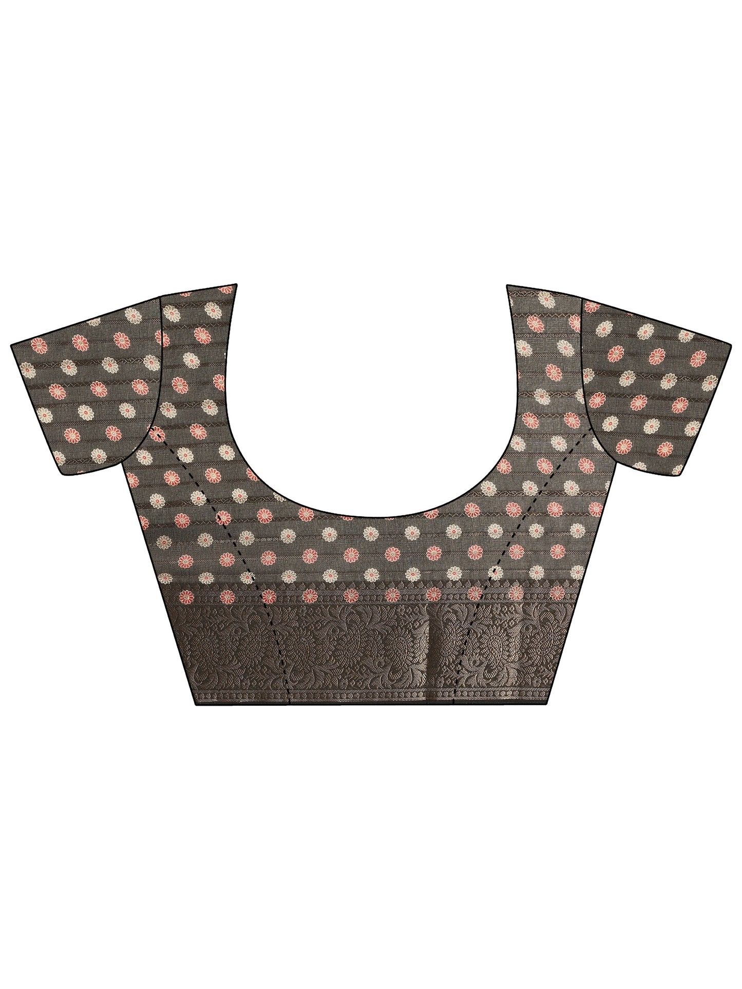 Black Woven Design Georgette Saree With Unstitched Blouse Piece