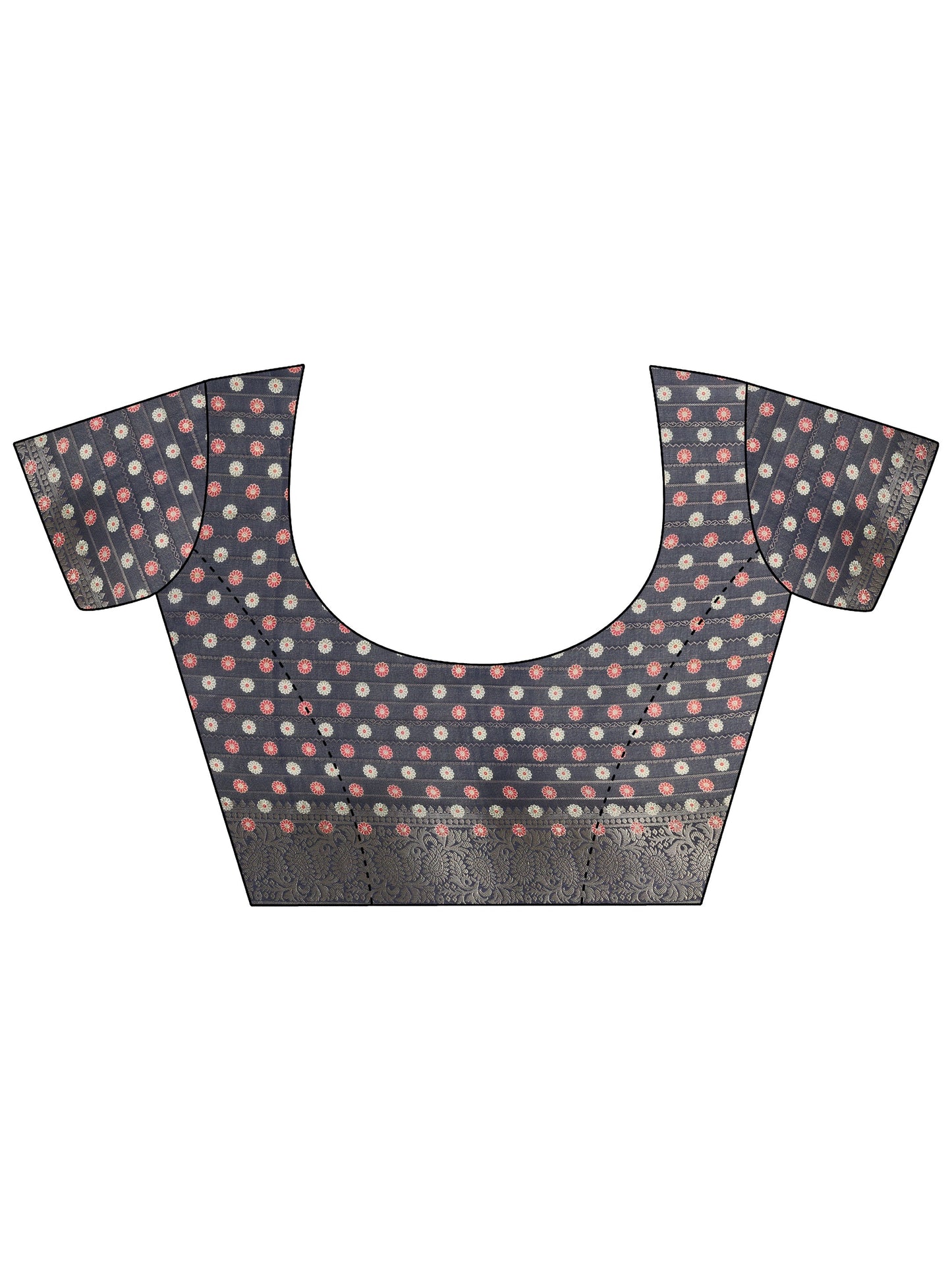 Navy blue Woven Design Georgette Saree With Unstitched Blouse Piece