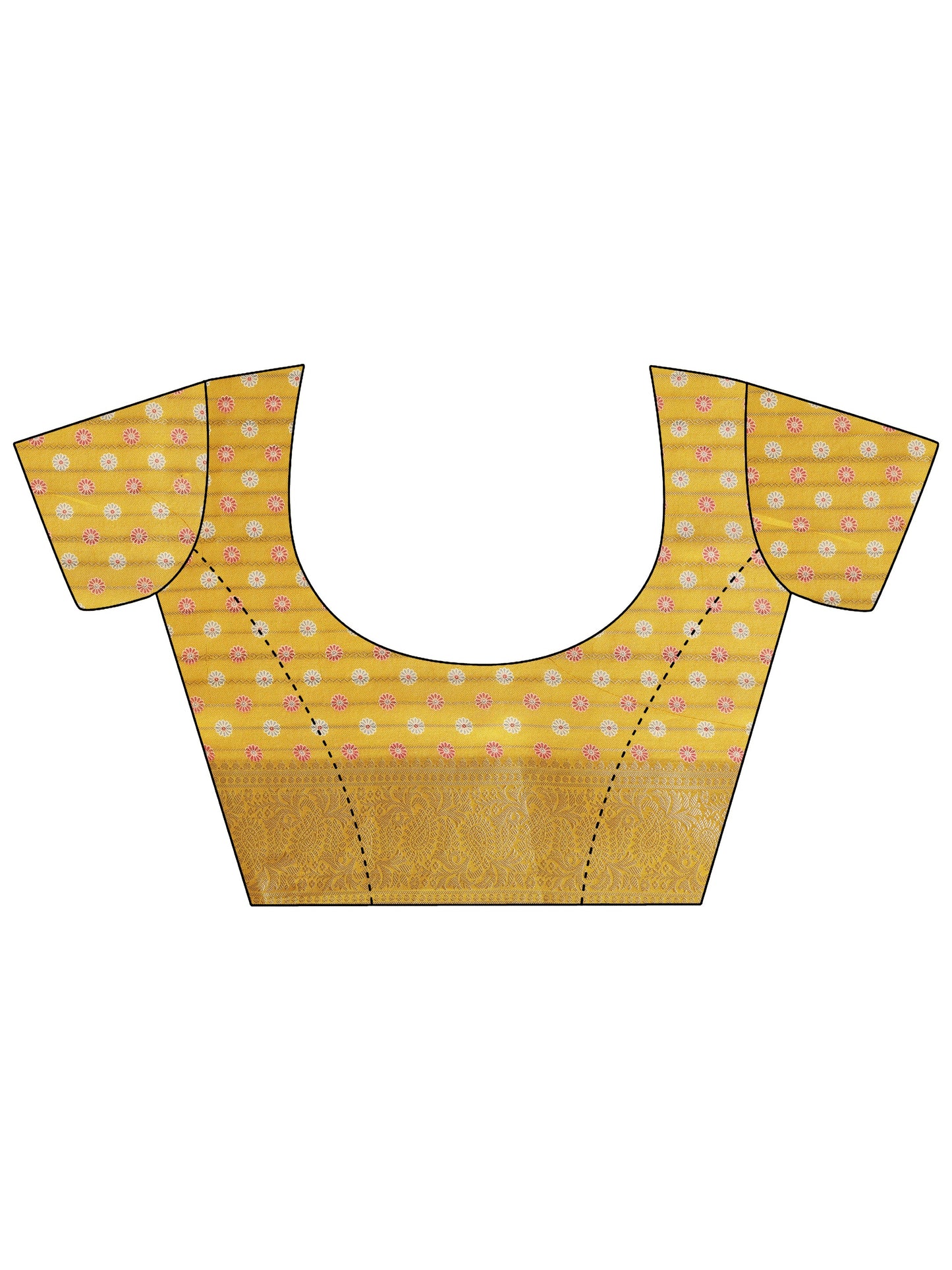 Mustard Woven Design Georgette Saree With Unstitched Blouse Piece