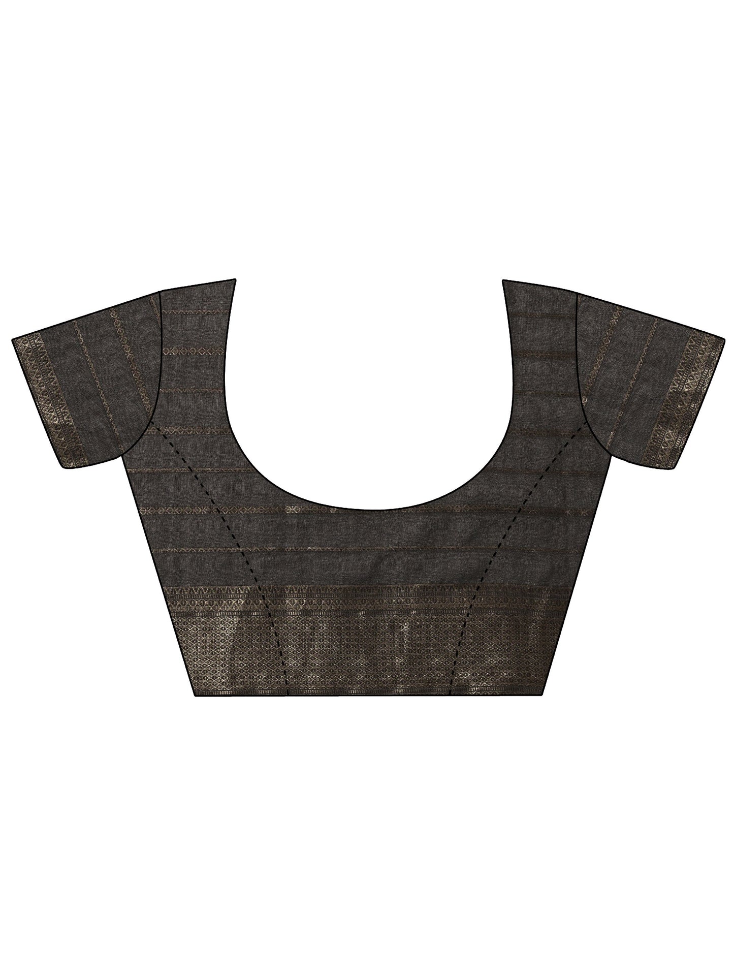 Tan Solid Silk Blend Saree With Unstitched Blouse Piece