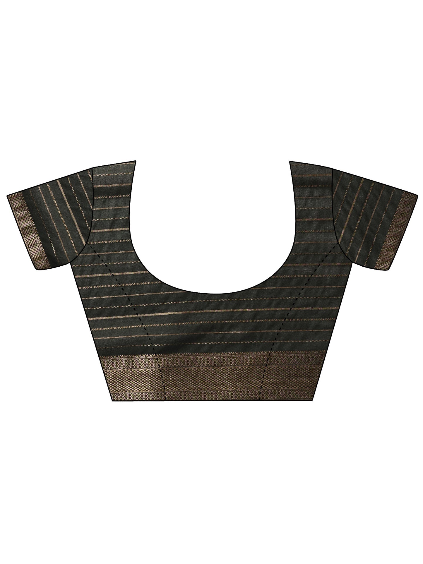 Multi Printed Silk Blend Saree With Unstitched Blouse Piece