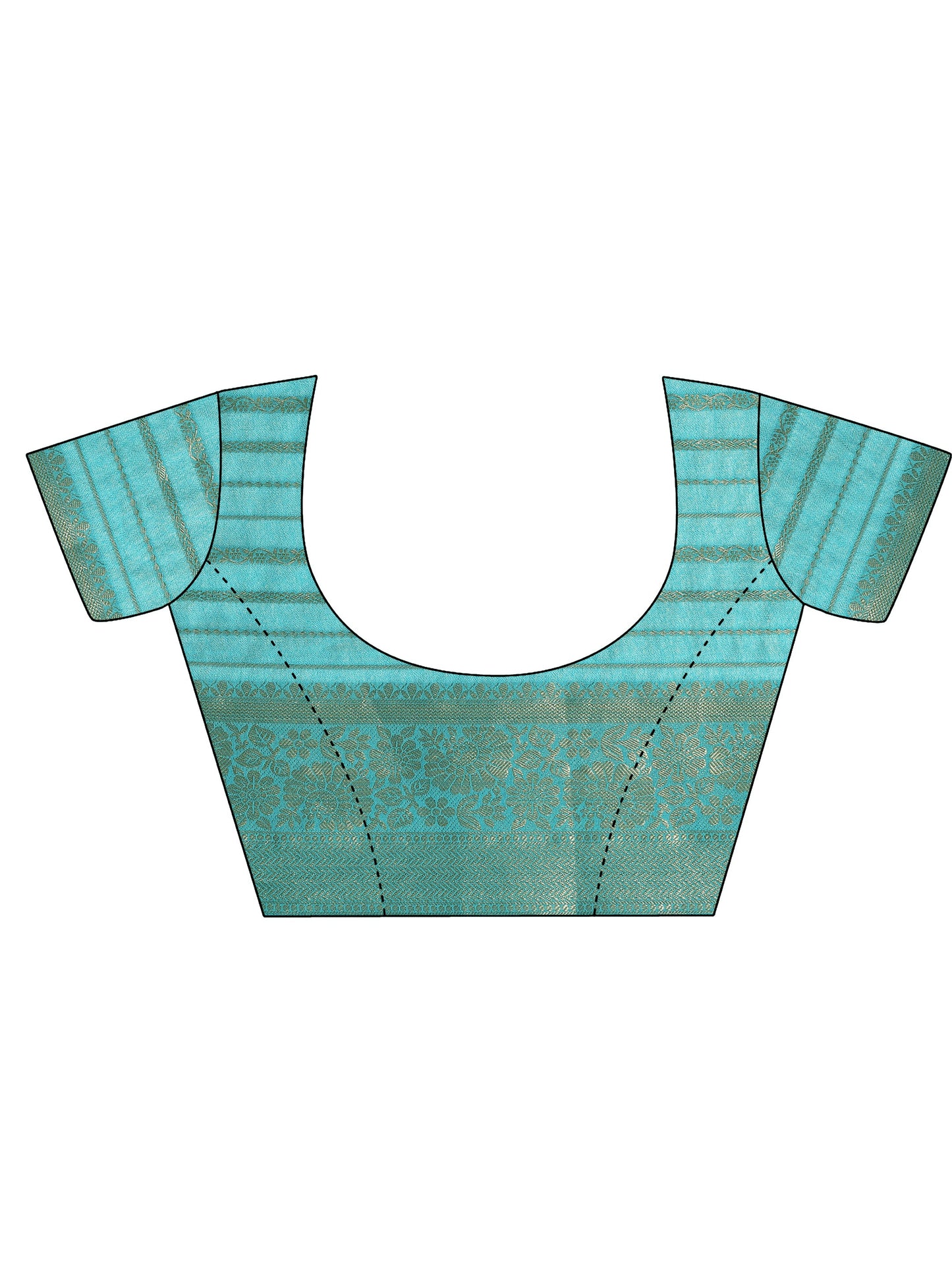 Multi Printed Silk Blend Saree With Unstitched Blouse Piece